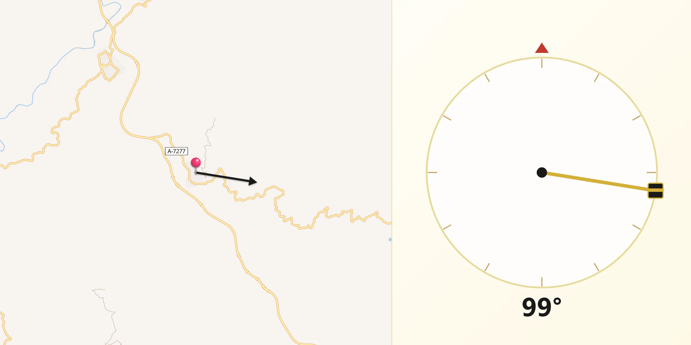 Dirección de la Qibla desde Carratraca