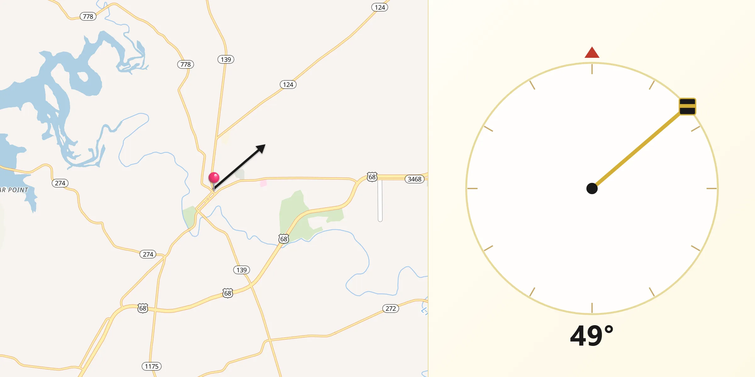 Qibla Direction from Cadiz