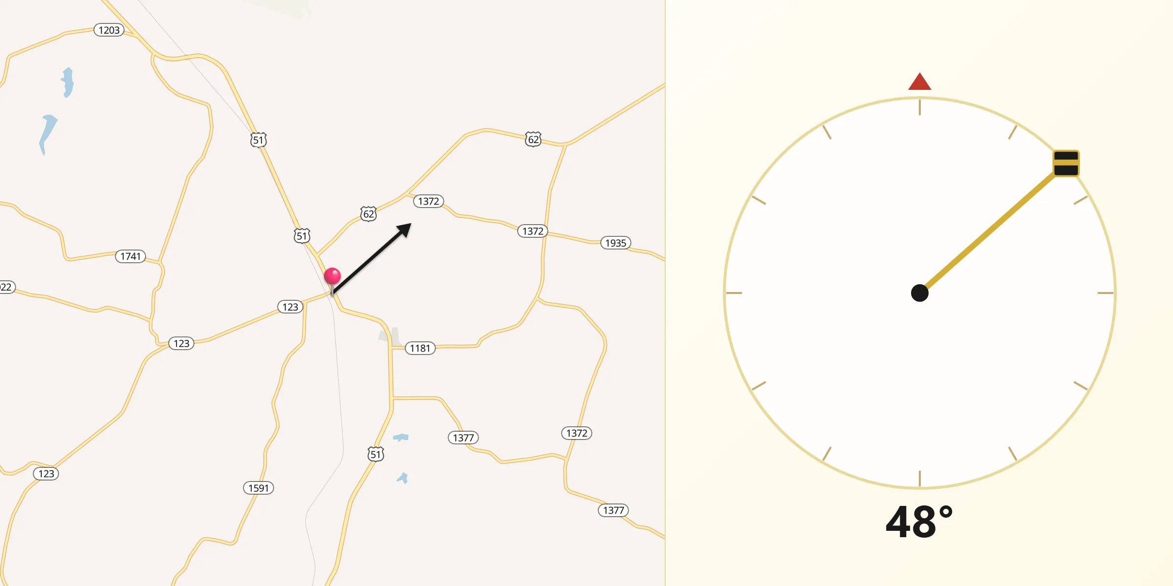 Qibla Direction from Bardwell