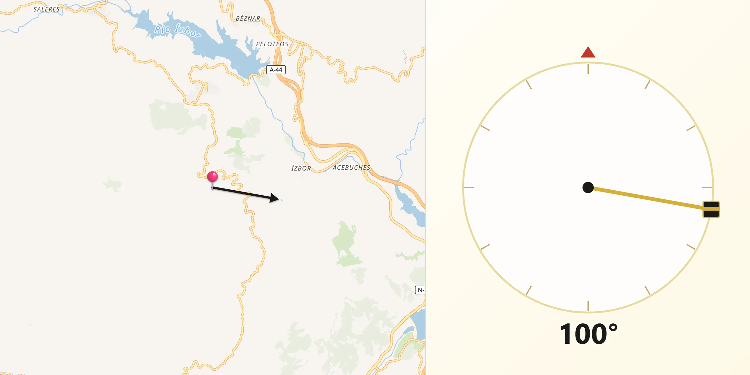 Dirección de la Qibla desde El Pinar