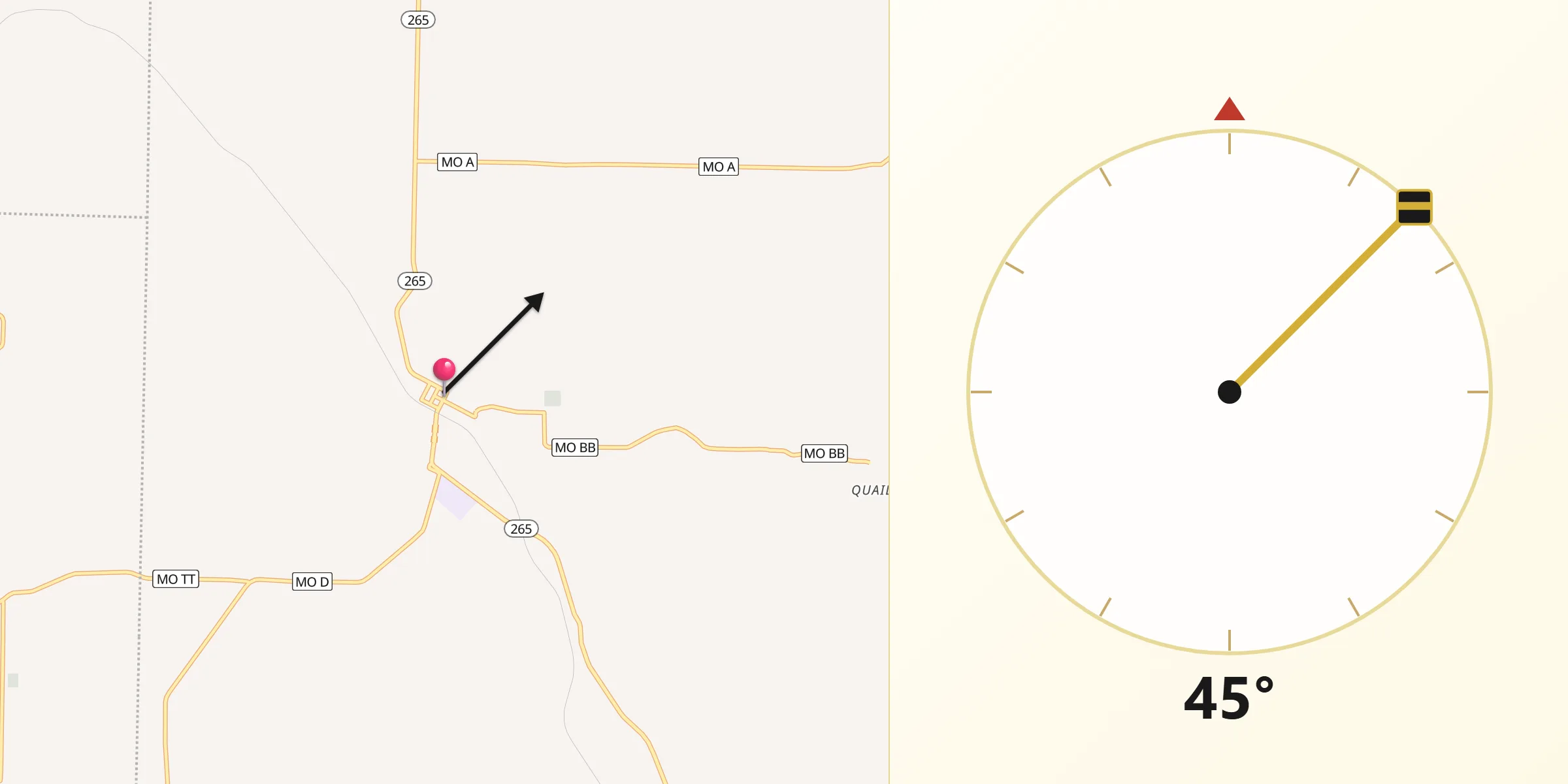 Qibla Direction from Crane