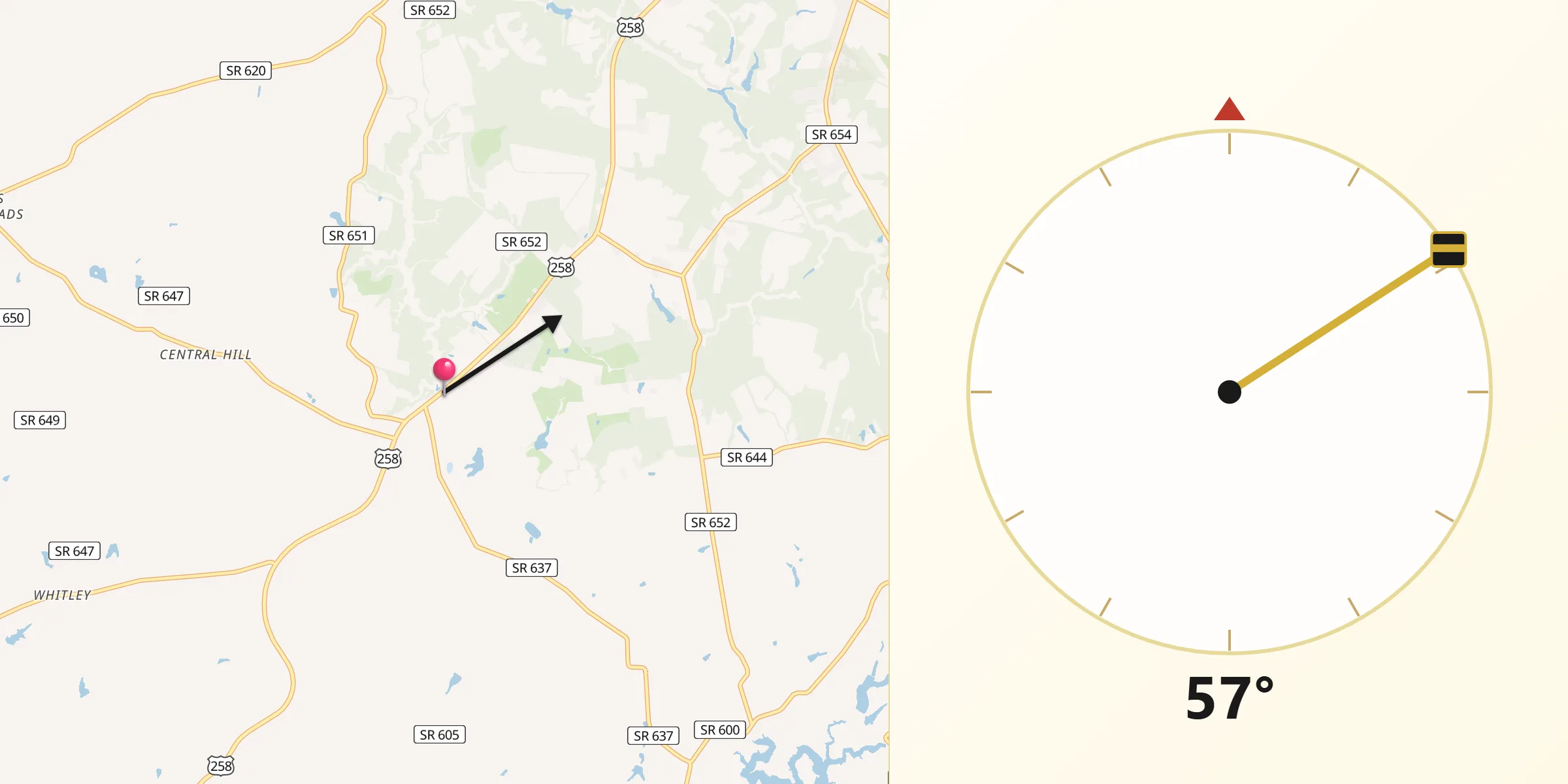 Qibla Direction from Isle of Wight