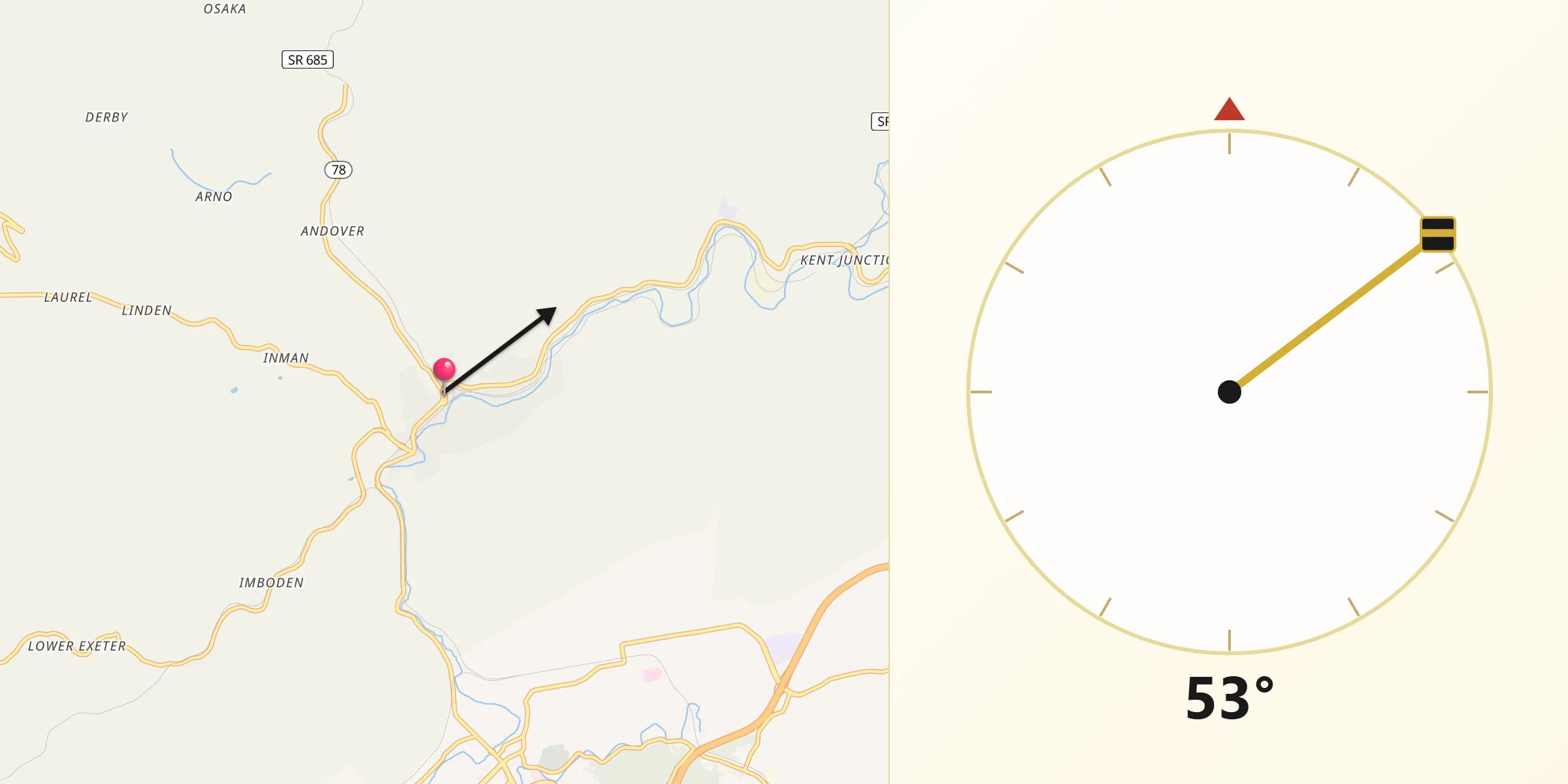Qibla Direction from Appalachia