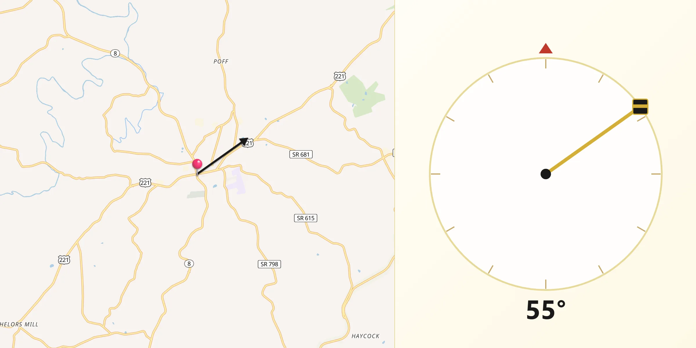 Qibla Direction from Floyd