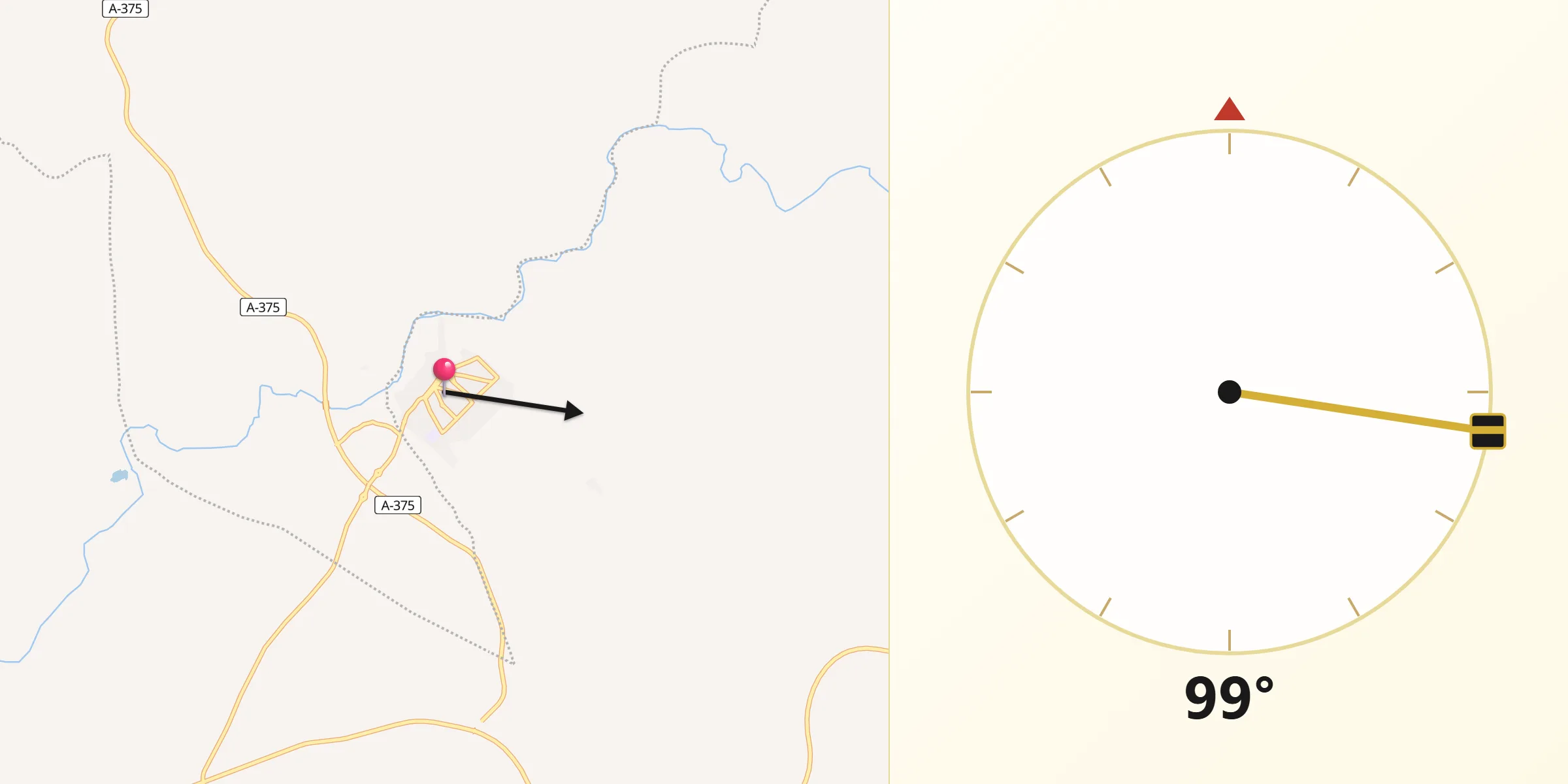 Dirección de la Qibla desde Puerto Serrano