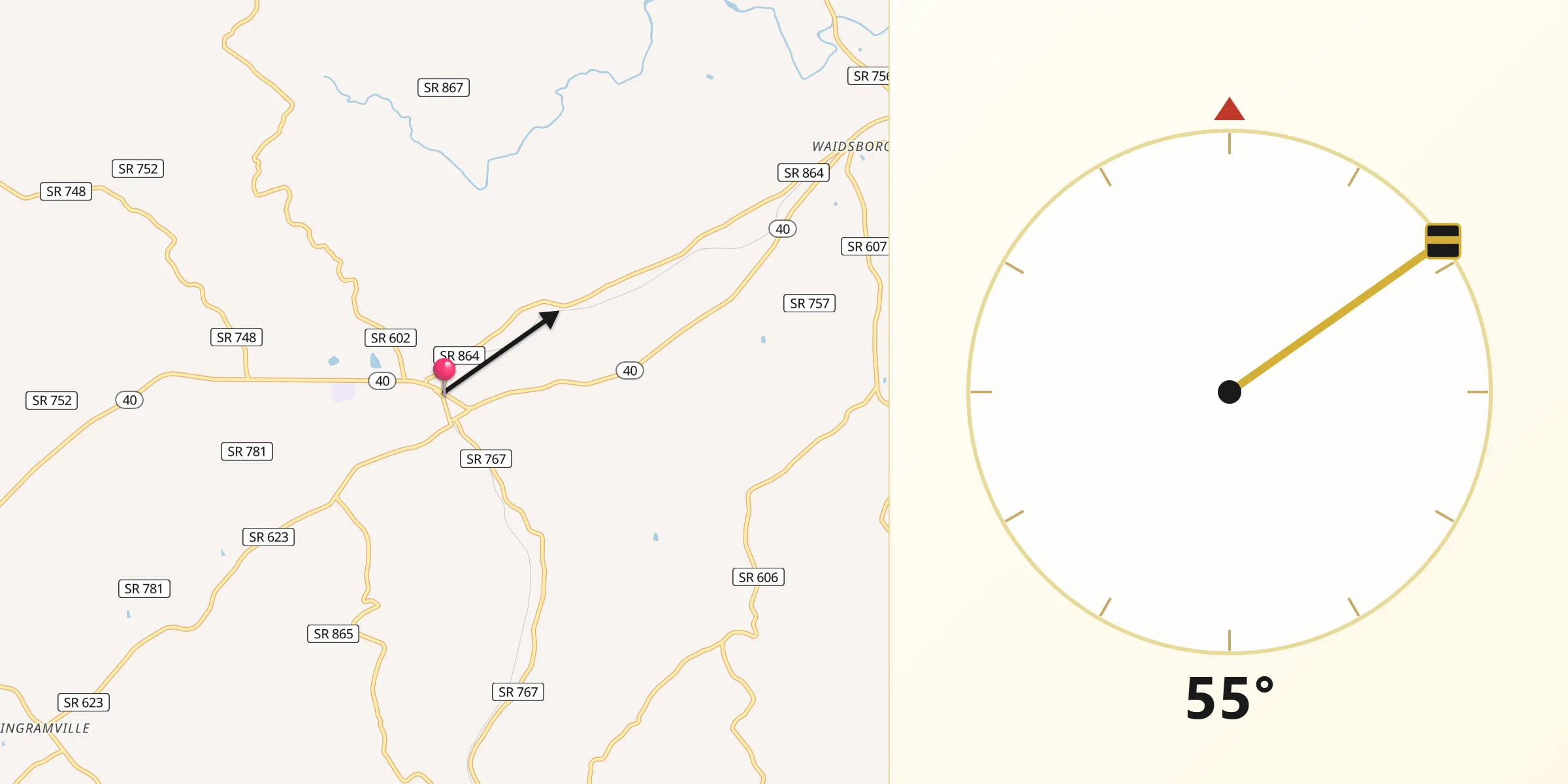 Qibla Direction from Ferrum