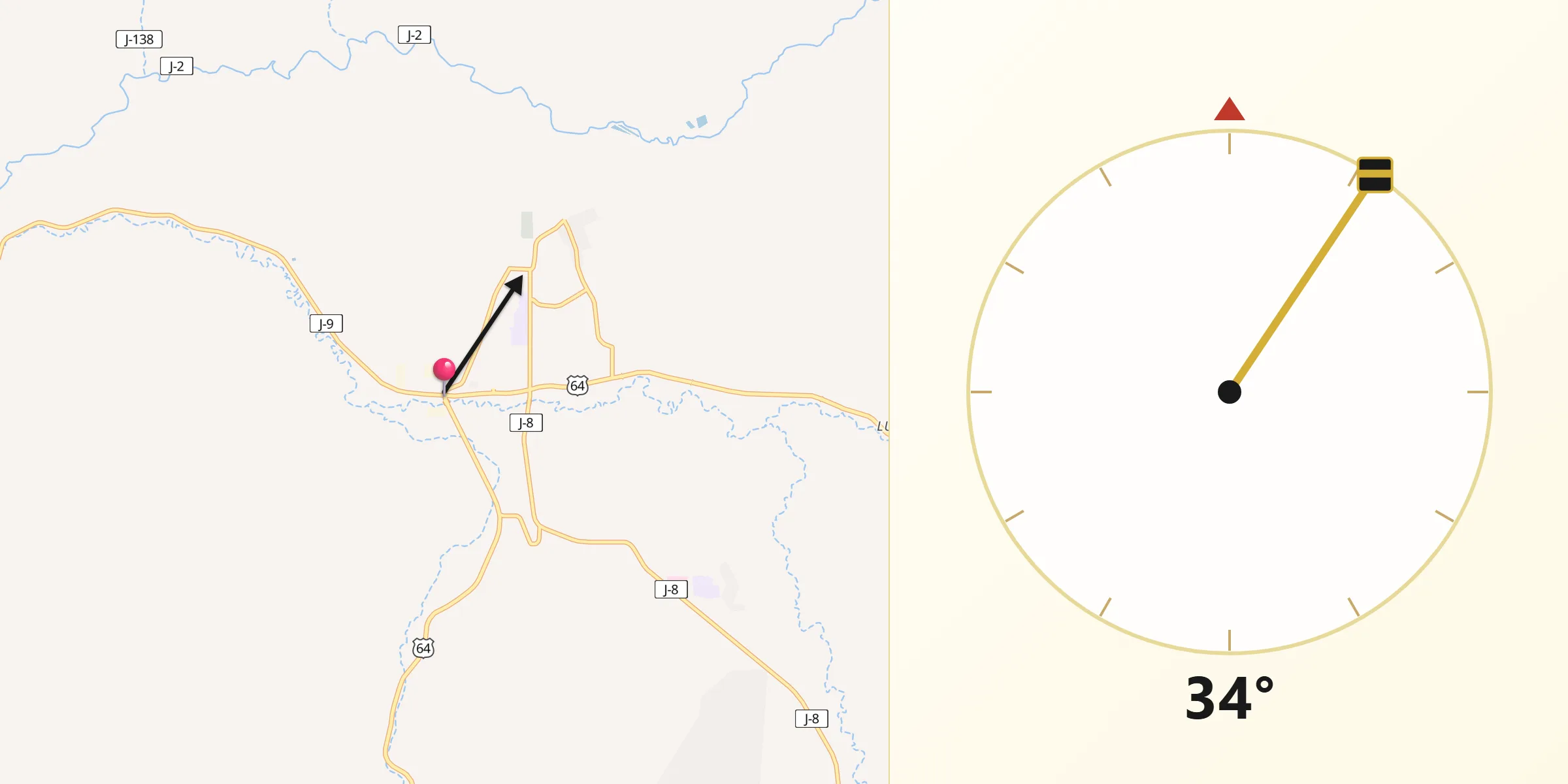 Qibla Direction from Dulce