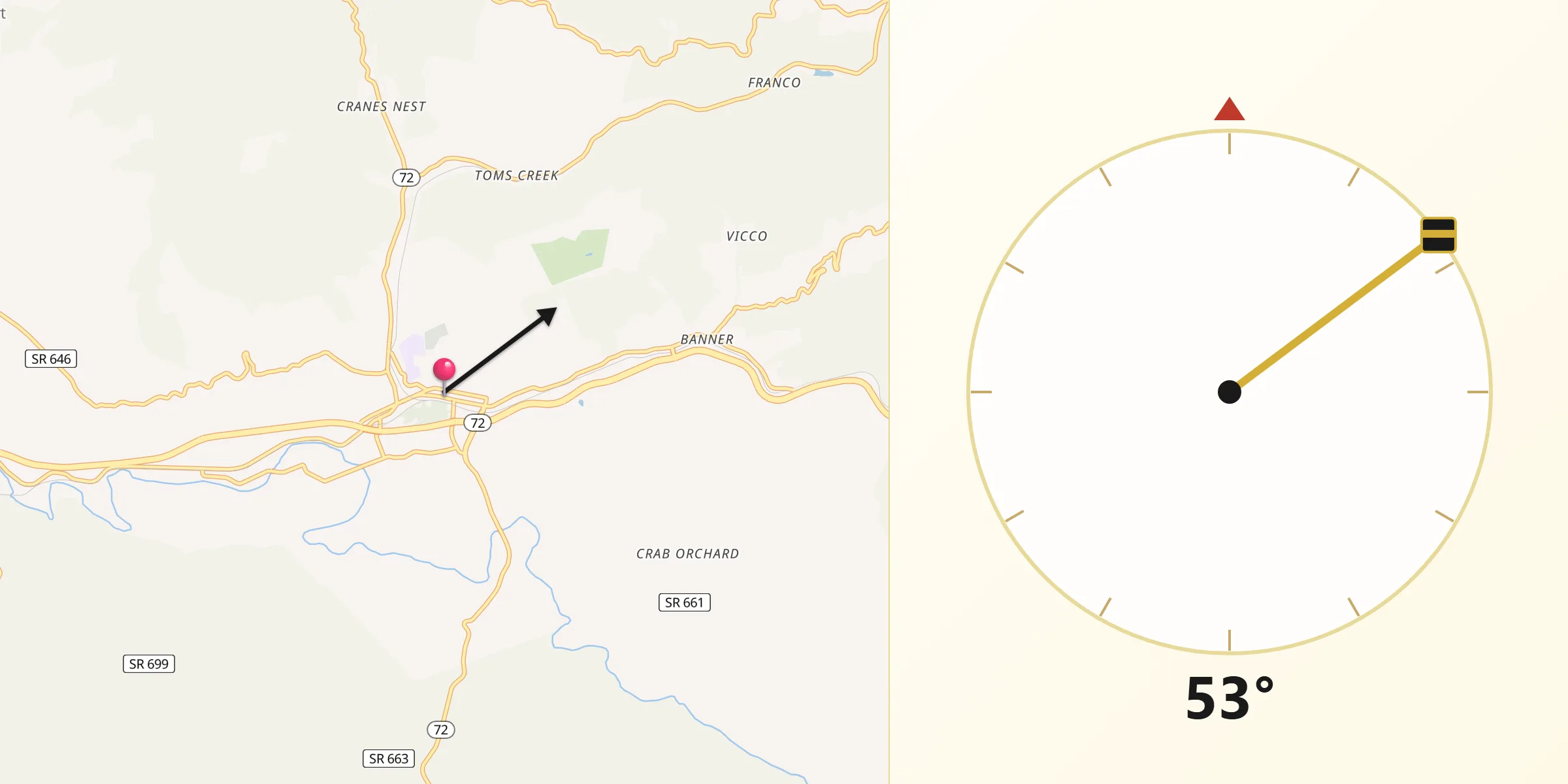 Qibla Direction from Coeburn