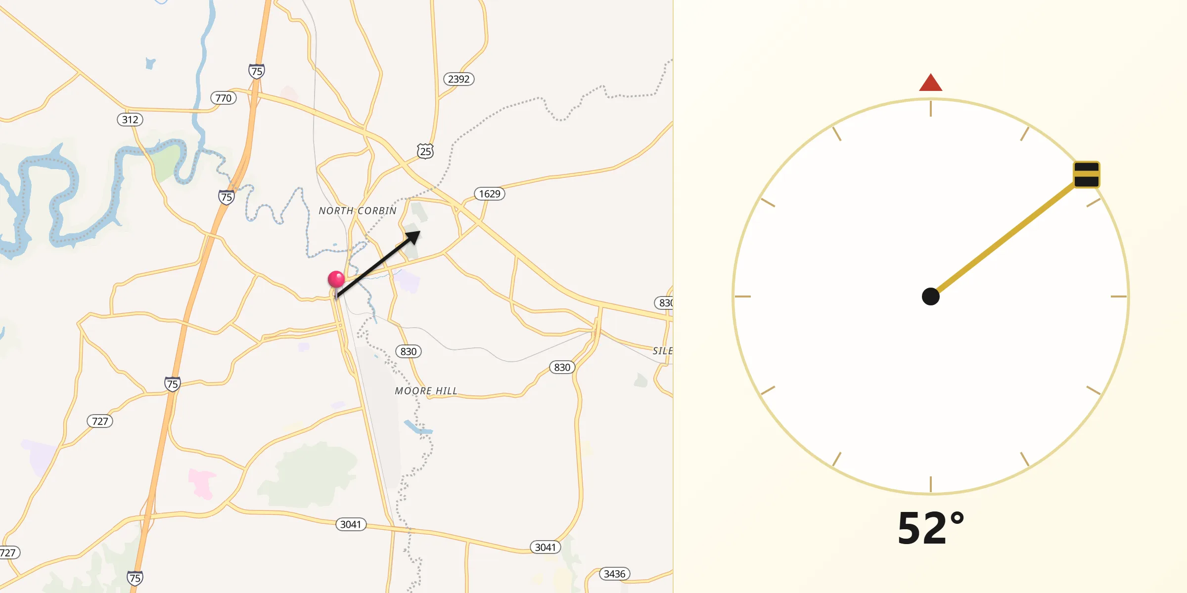Qibla Direction from Corbin