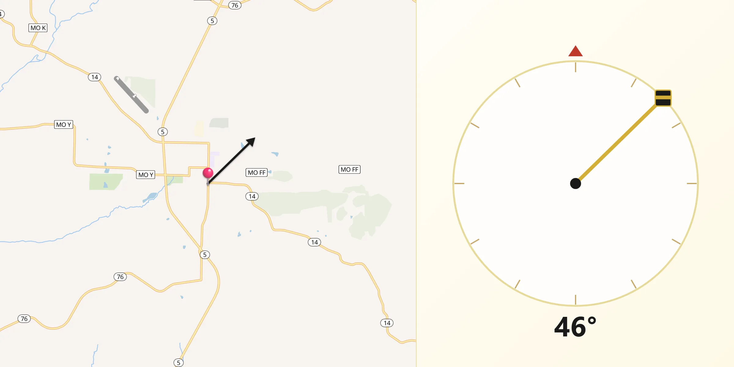 Qibla Direction from Ava