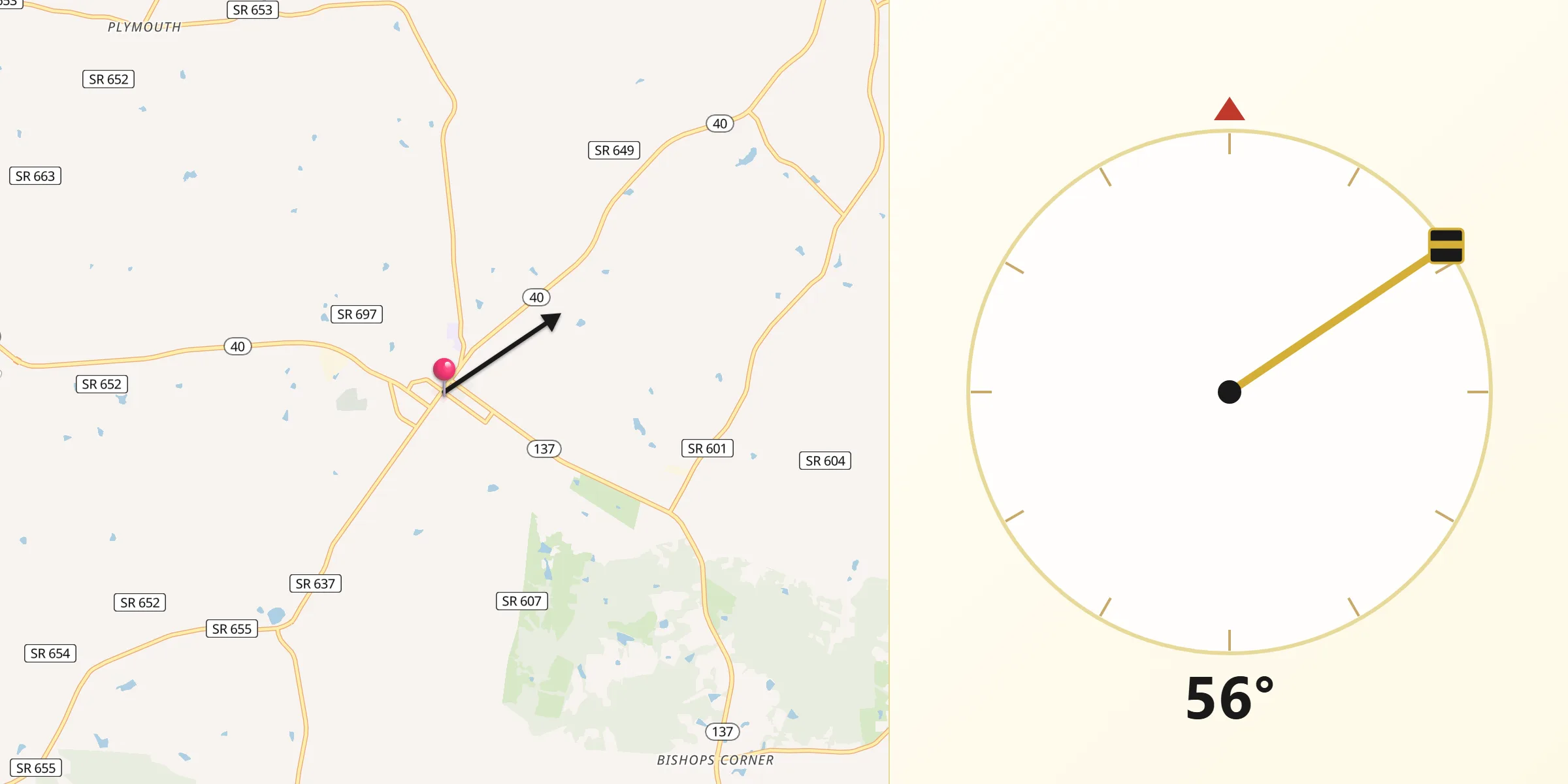 Qibla Direction from Kenbridge