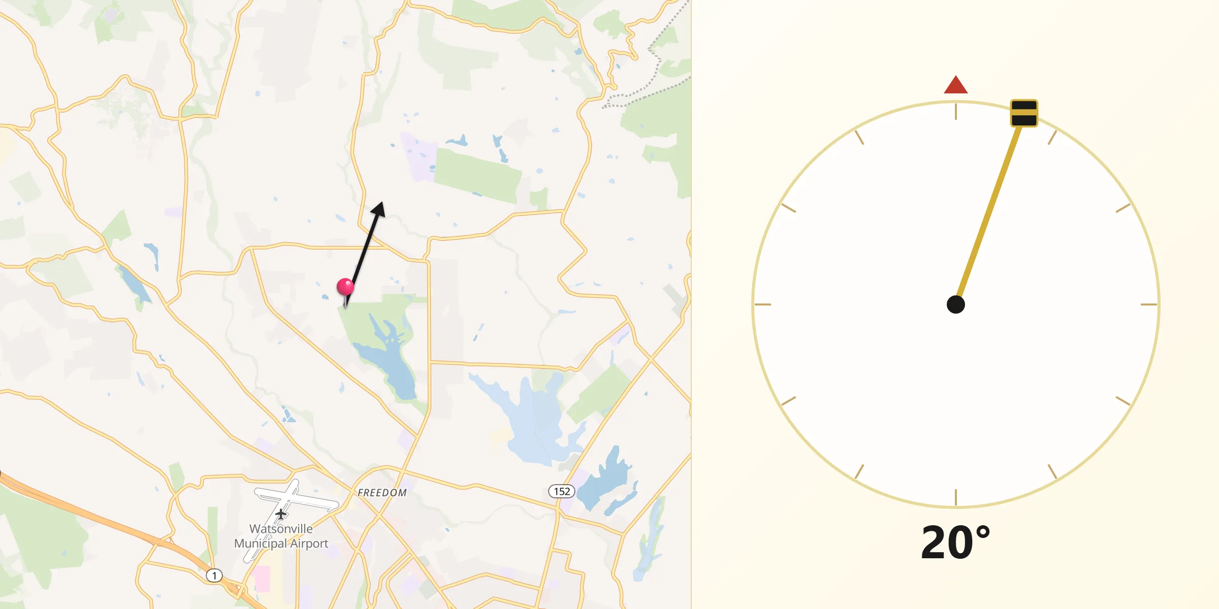 Qibla Direction from Amesti
