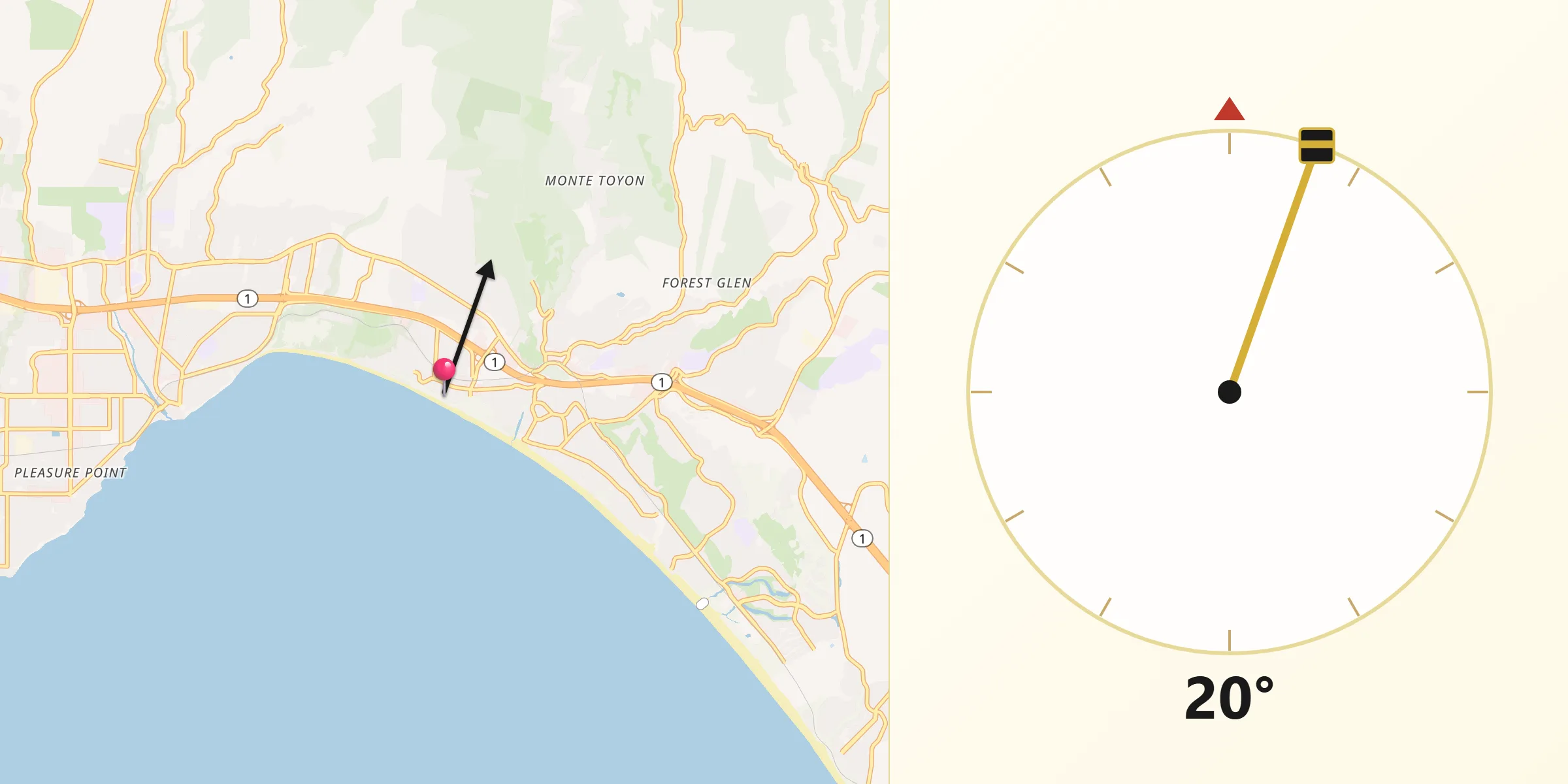 Qibla Direction from Seacliff