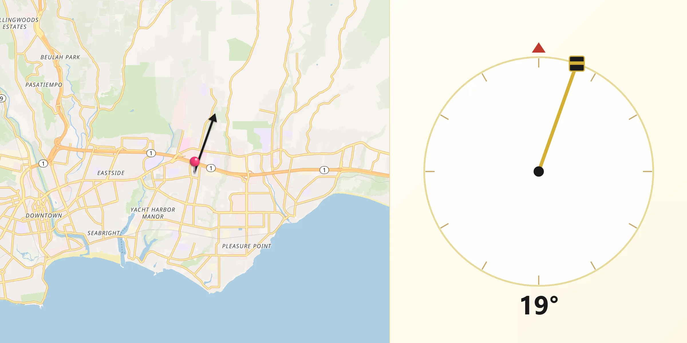 Qibla Direction from Live Oak