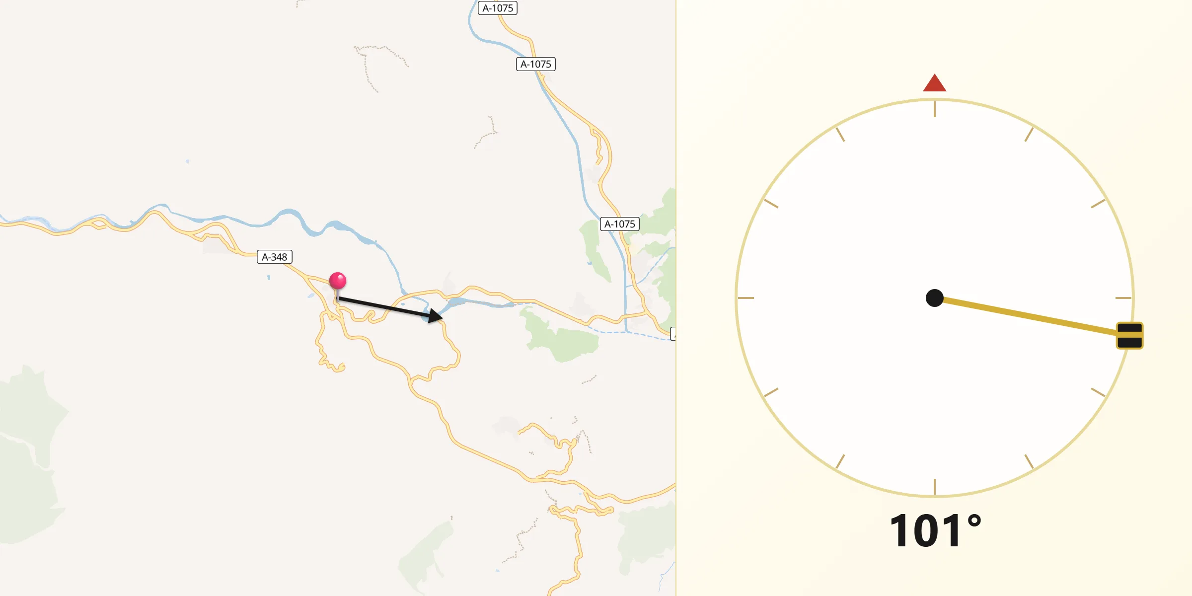 Dirección de la Qibla desde Illar