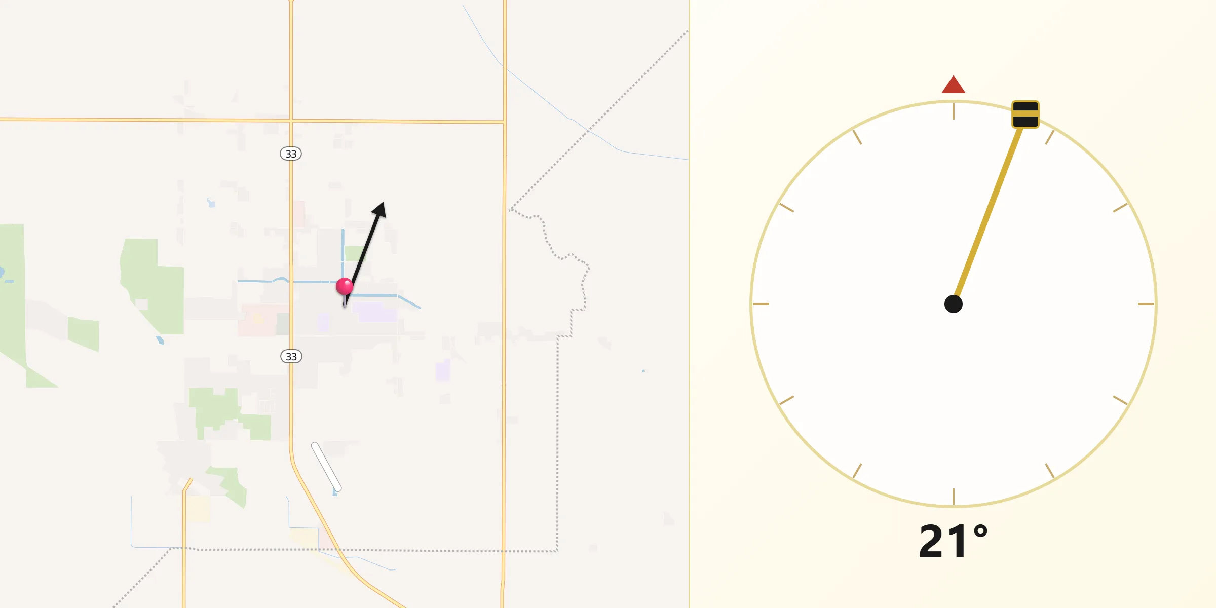 Qibla Direction from Dos Palos
