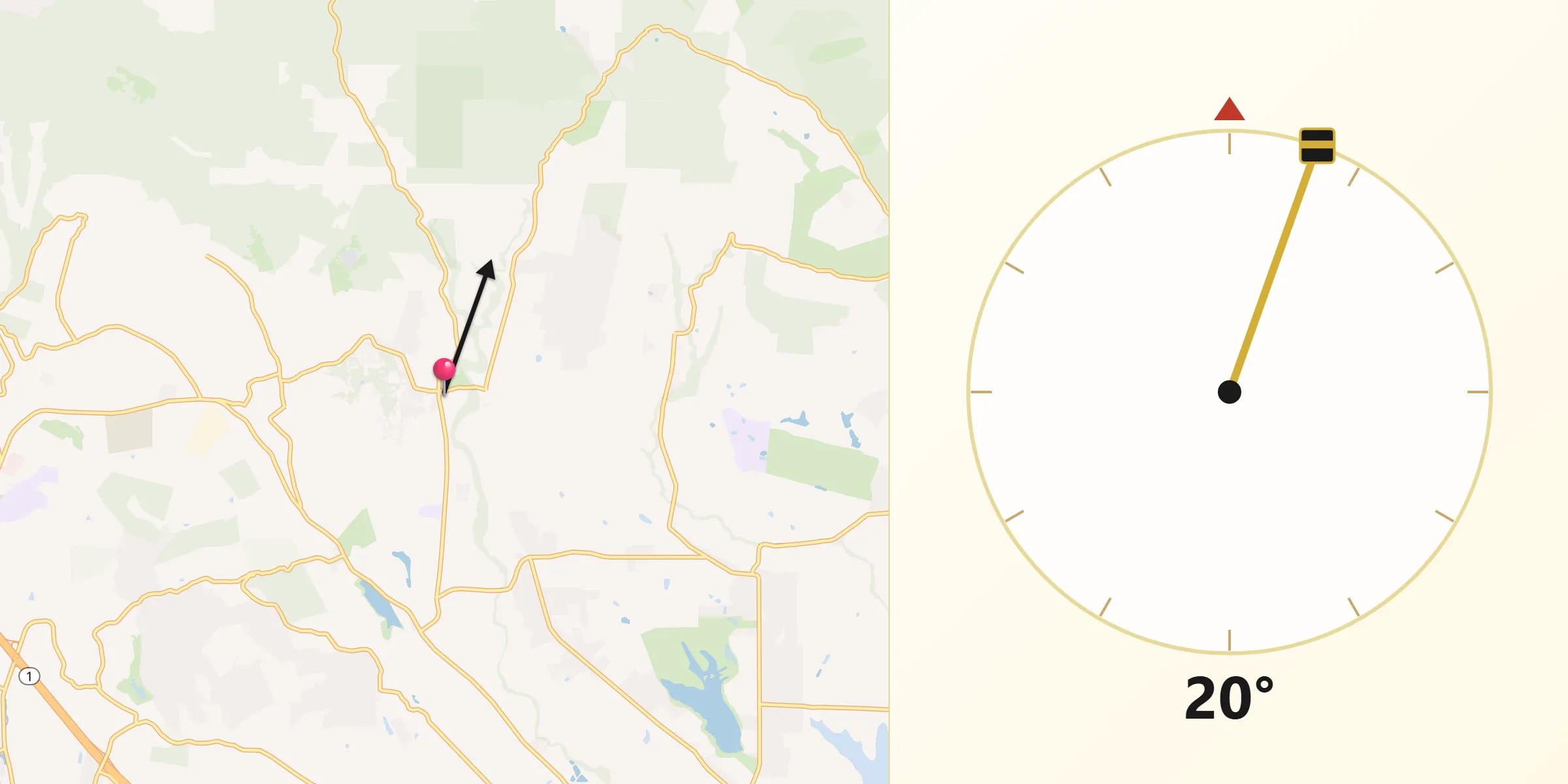 Qibla Direction from Corralitos
