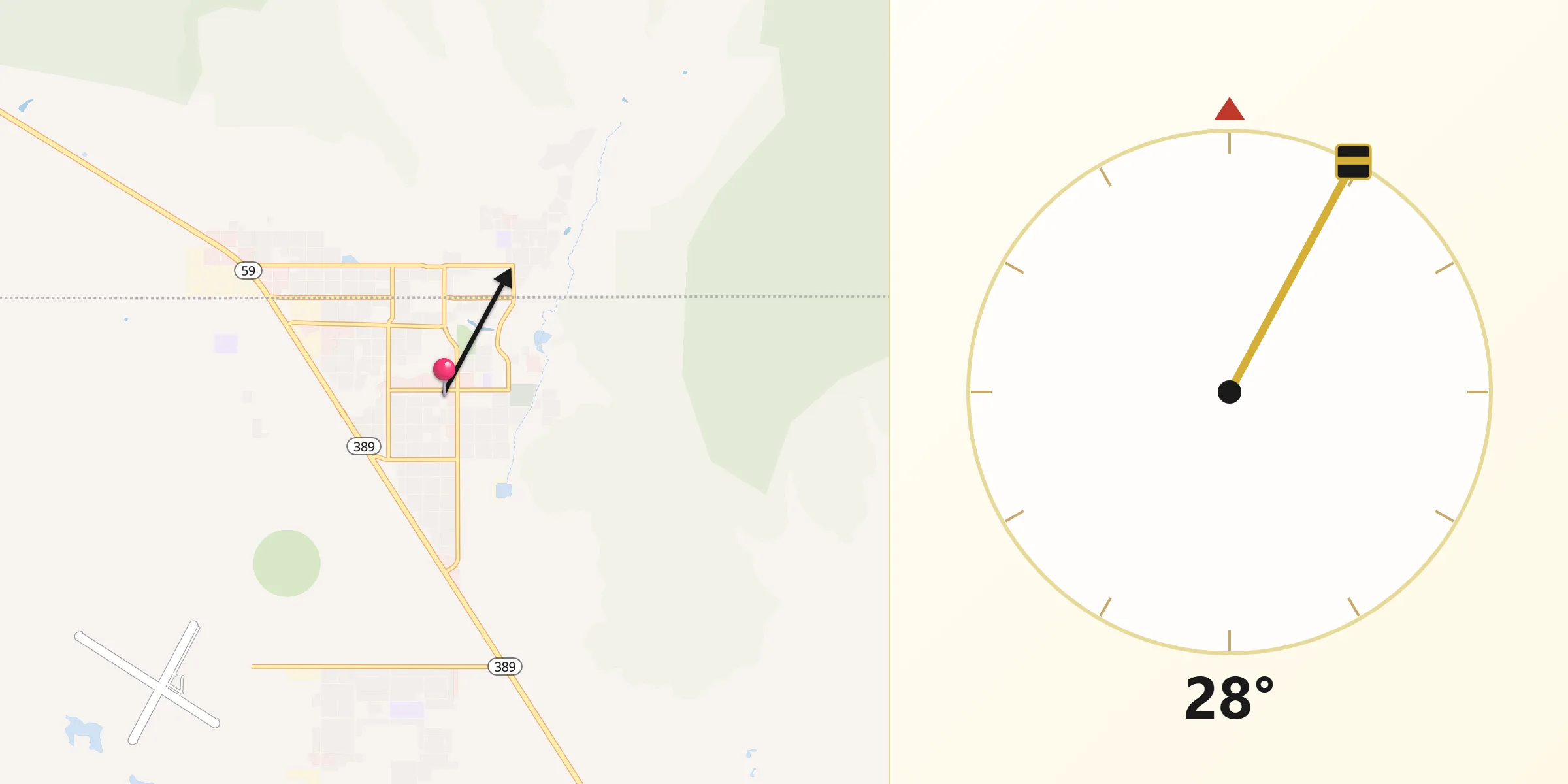 Qibla Direction from Colorado City