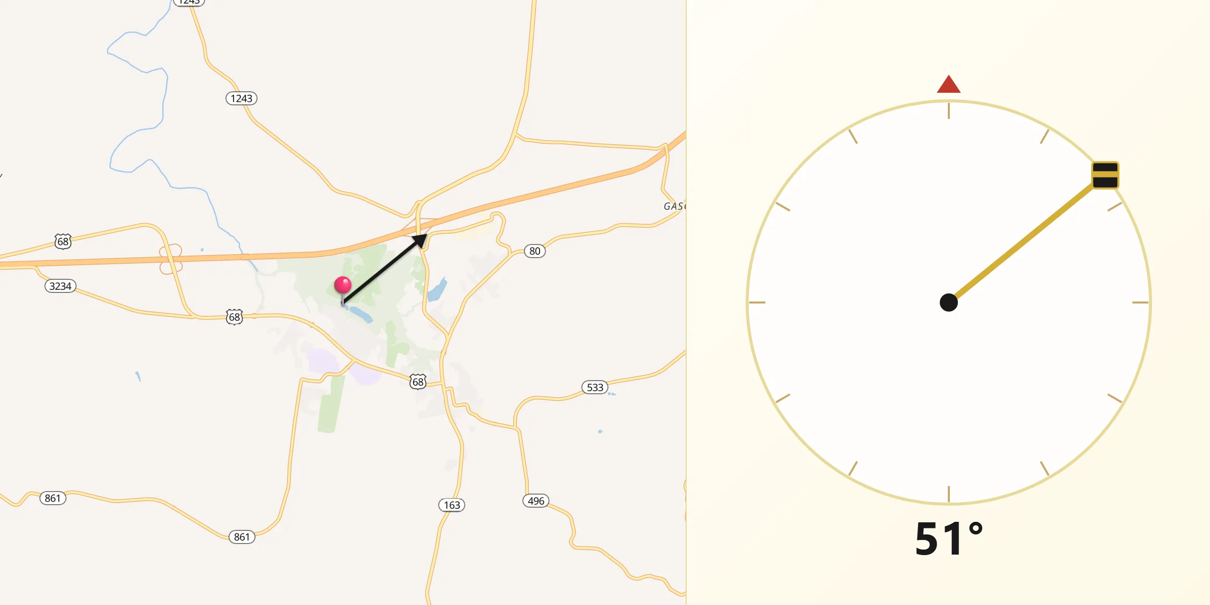 Qibla Direction from Metcalfe