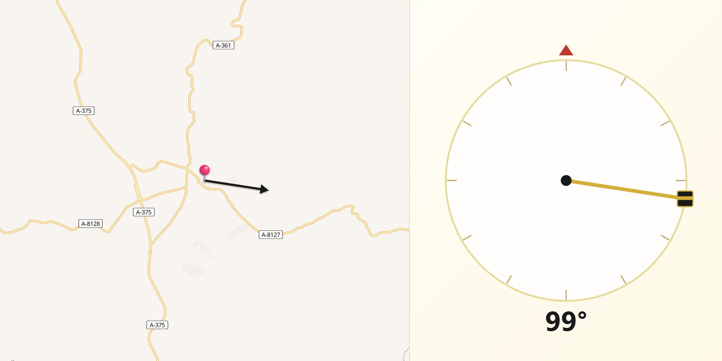 Dirección de la Qibla desde Montellano