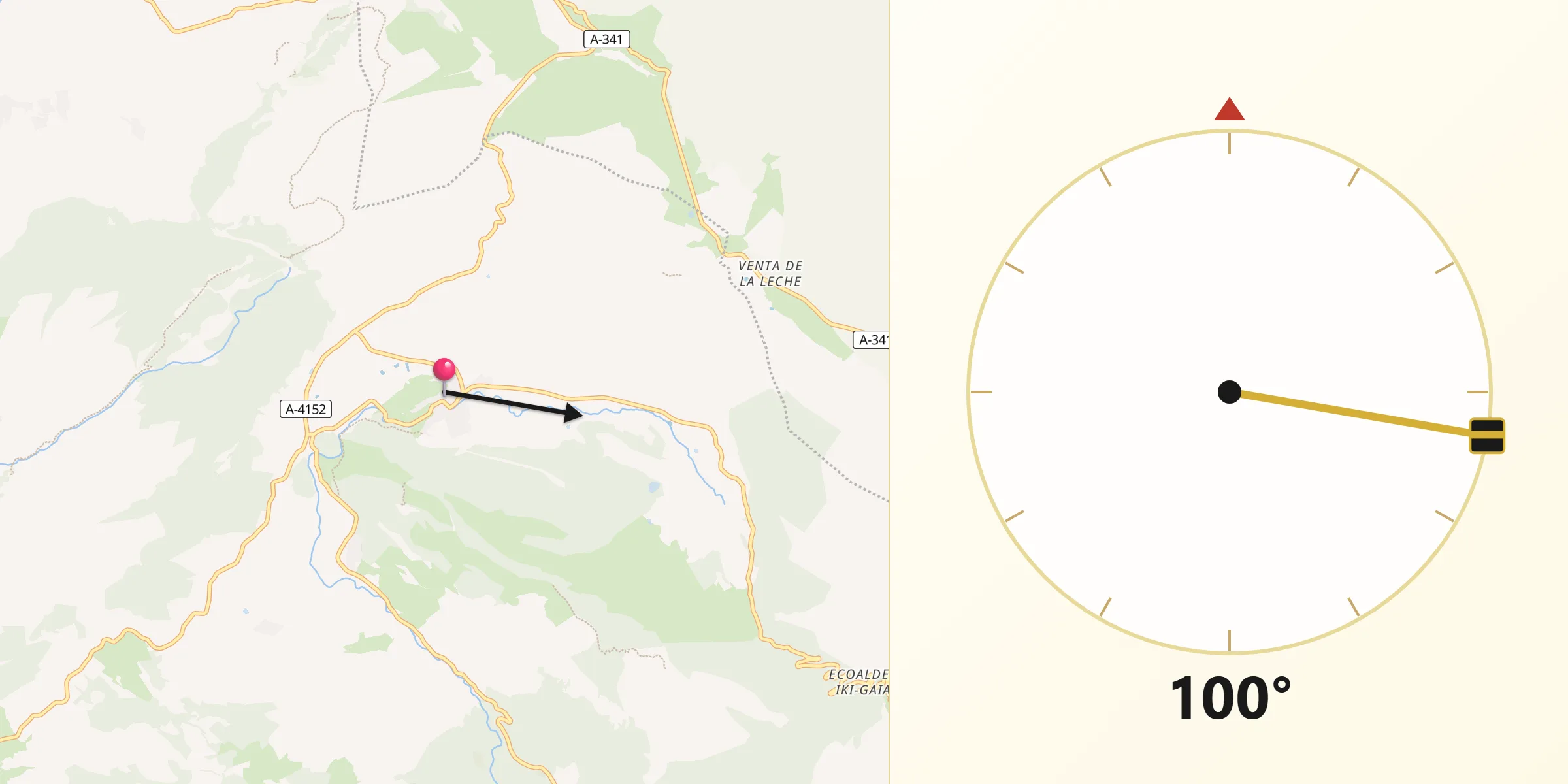 Dirección de la Qibla desde Alfarnatejo