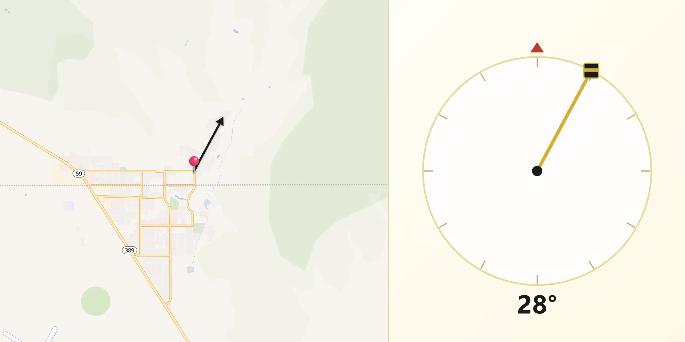 Qibla Direction from Hildale