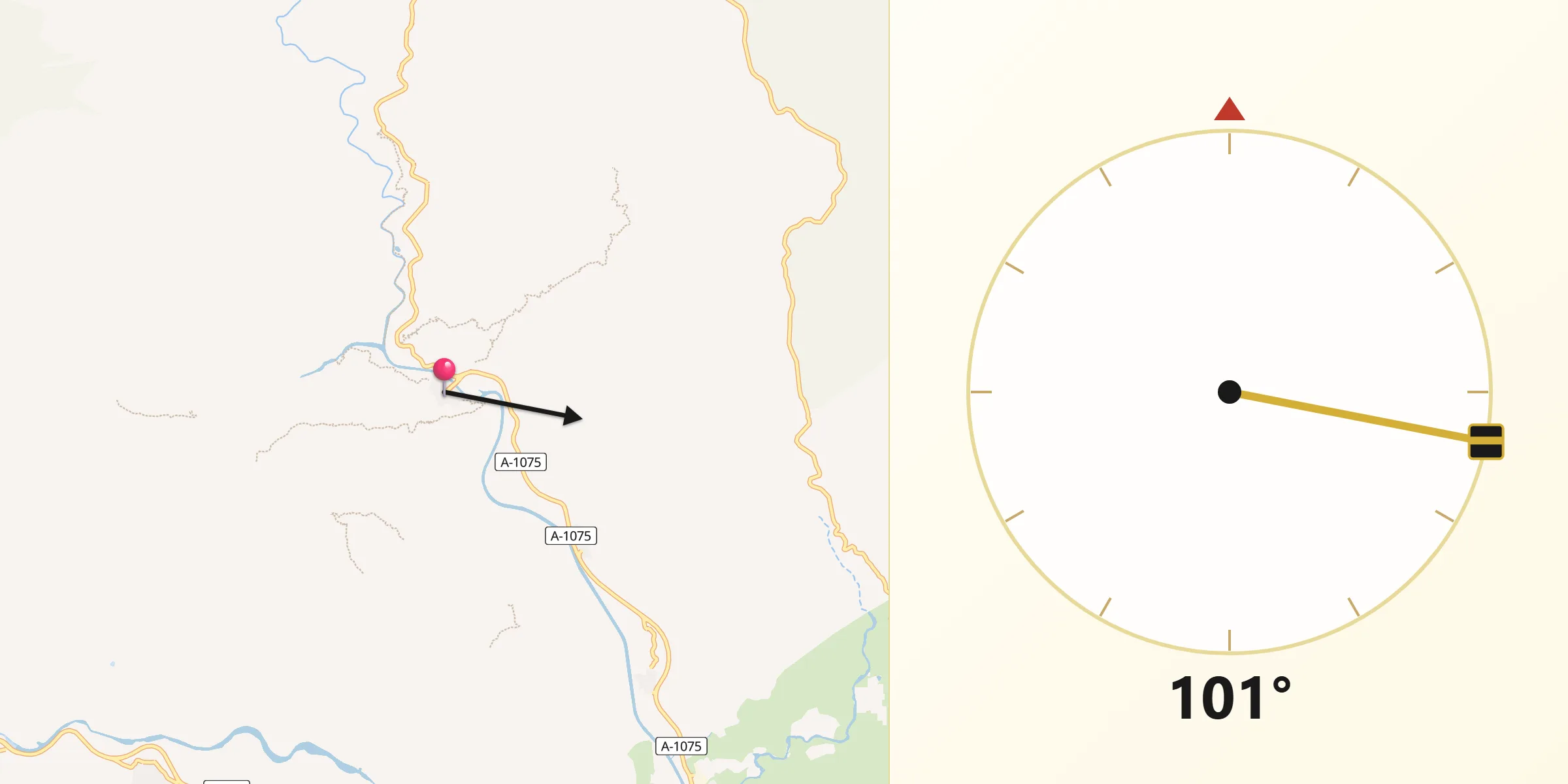 Dirección de la Qibla desde Alboloduy