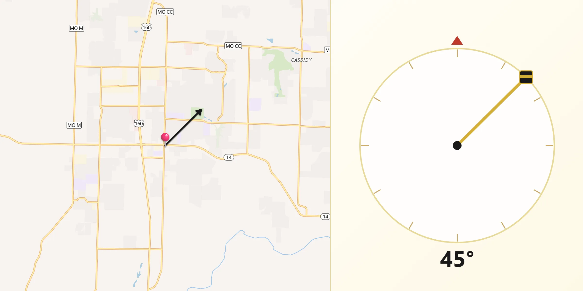 Qibla Direction from Nixa