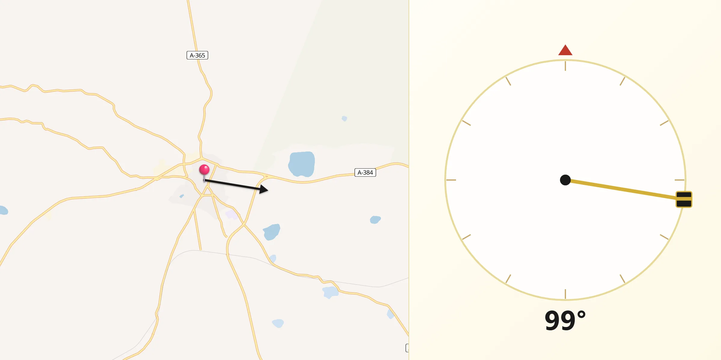 Dirección de la Qibla desde Campillos