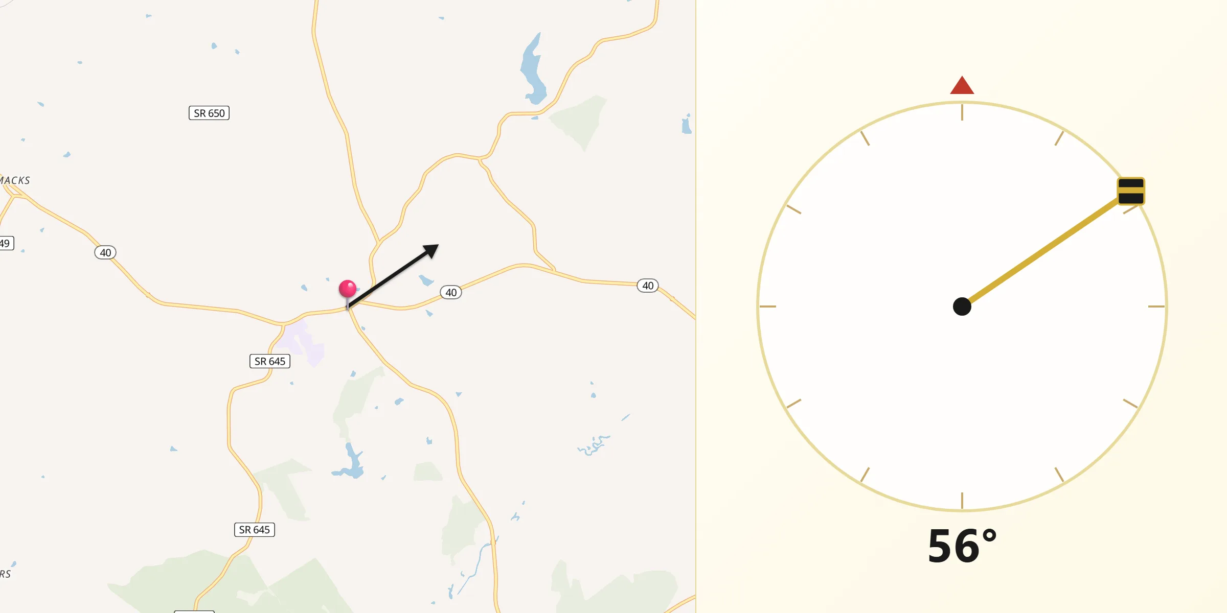 Qibla Direction from Charlotte Court House