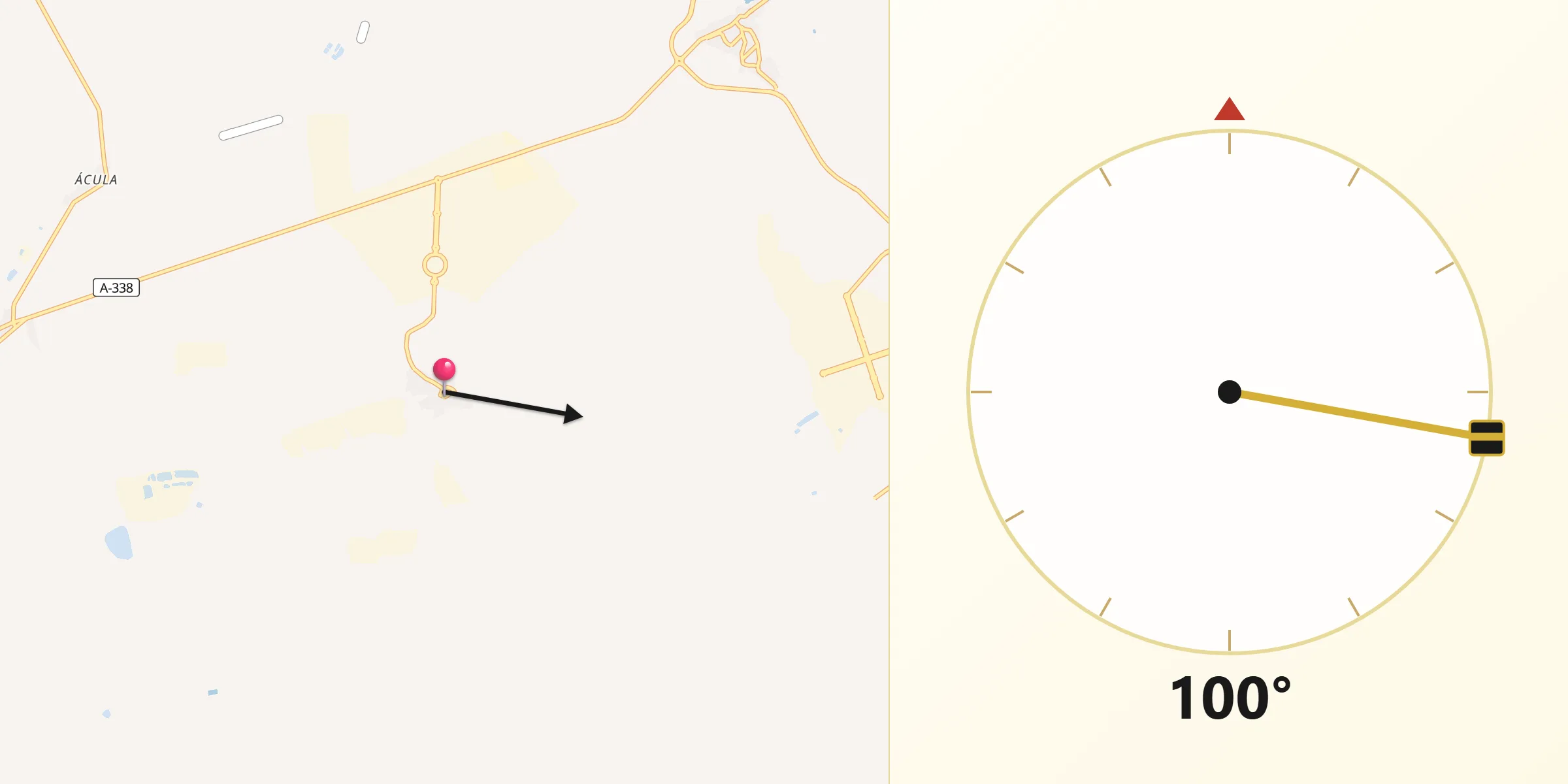 Dirección de la Qibla desde Escúzar