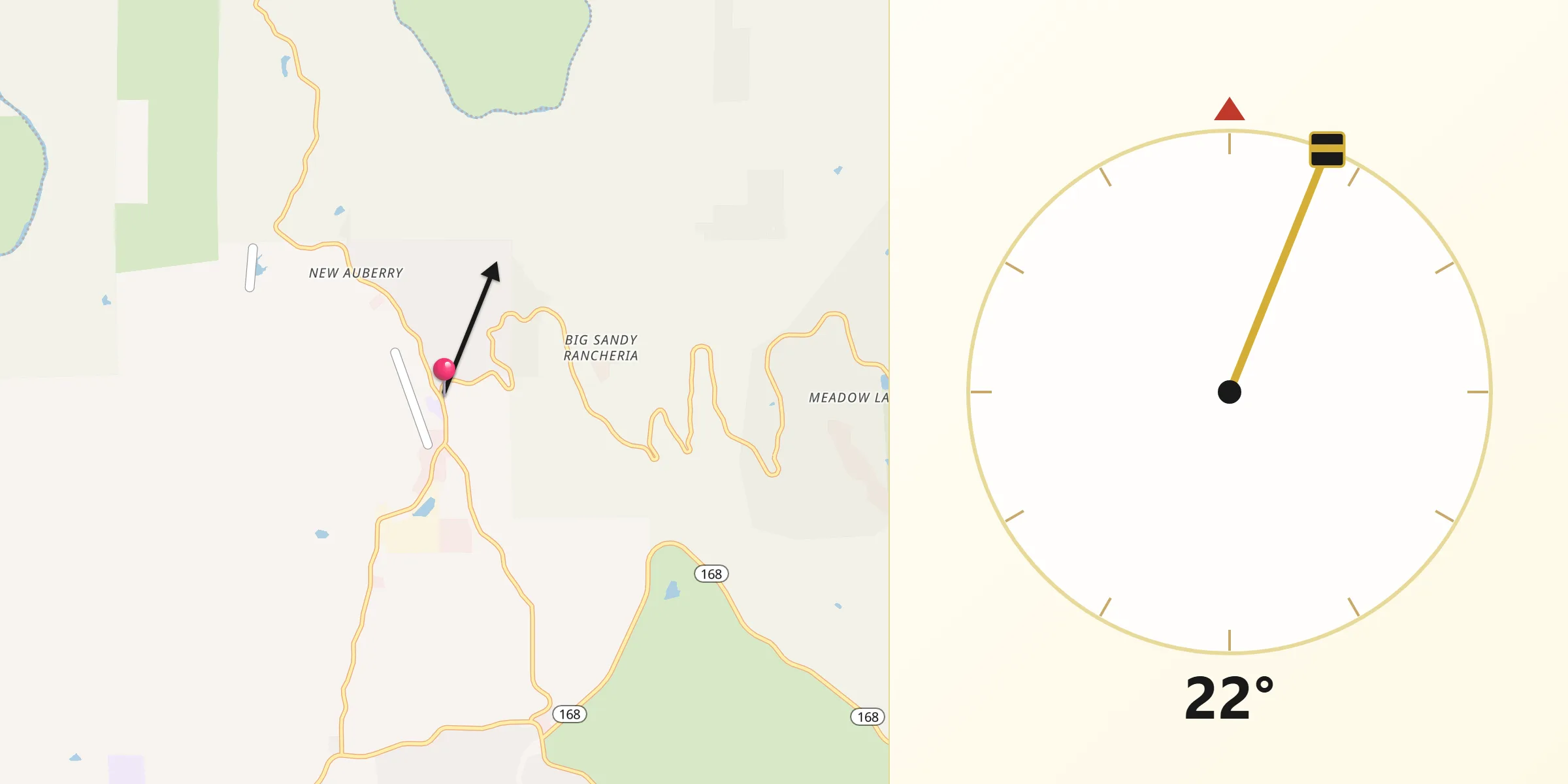 Qibla Direction from Auberry