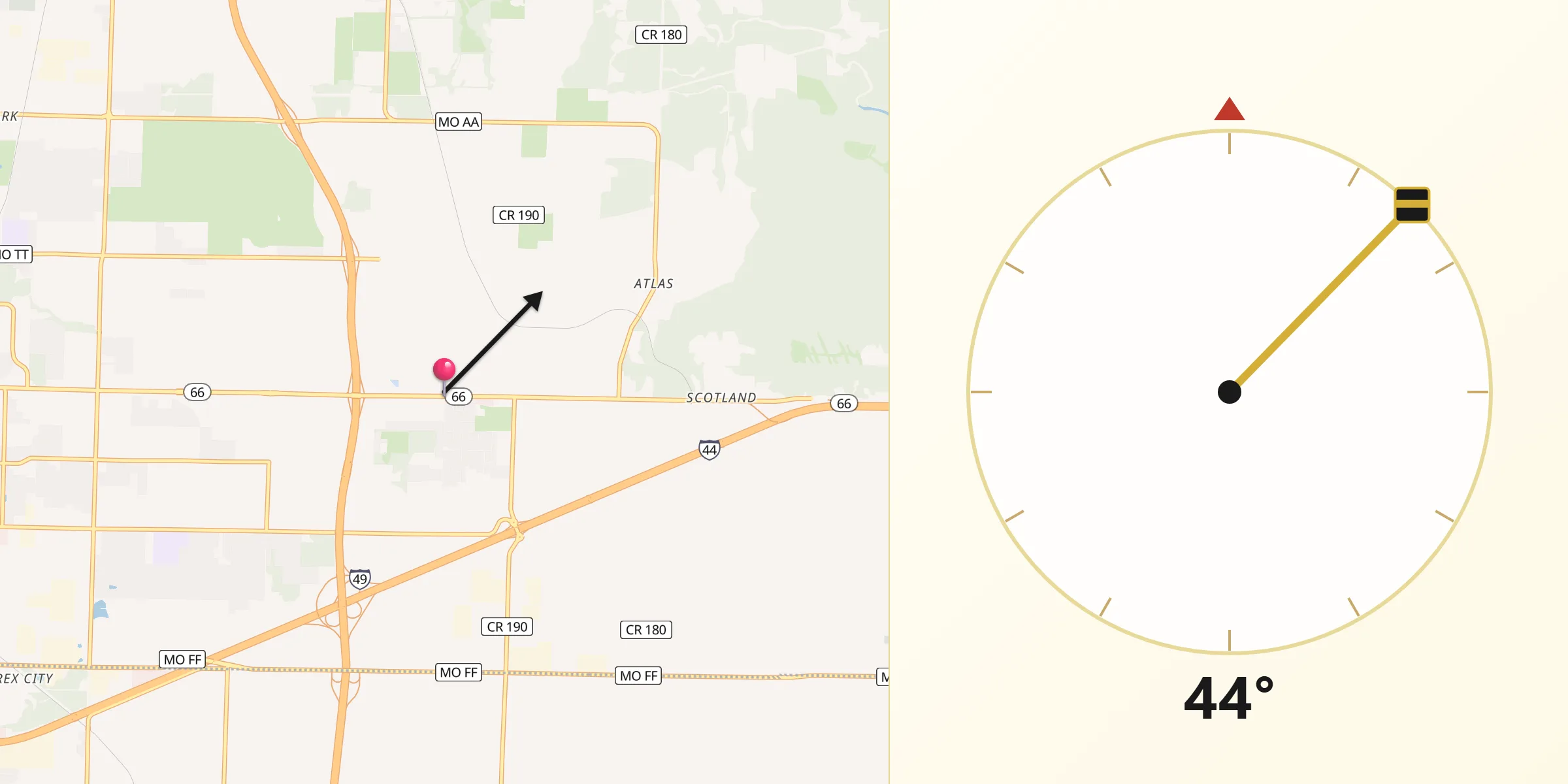 Qibla Direction from Duenweg