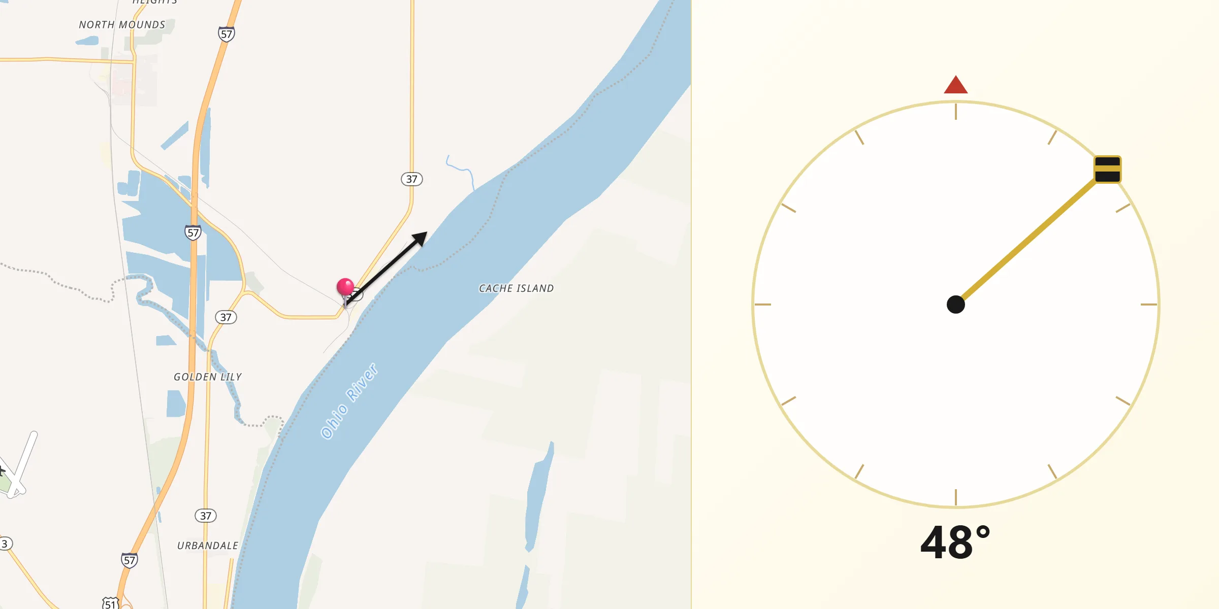 Qibla Direction from Mound City