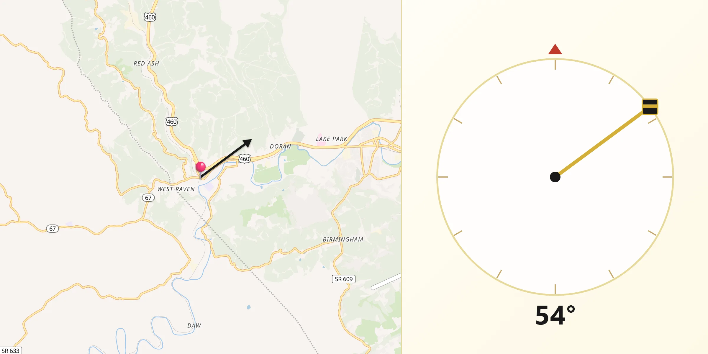 Qibla Direction from Raven