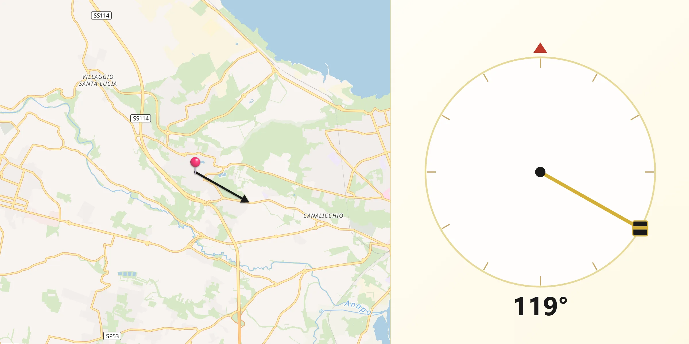 Direzione della Qibla da Belvedere