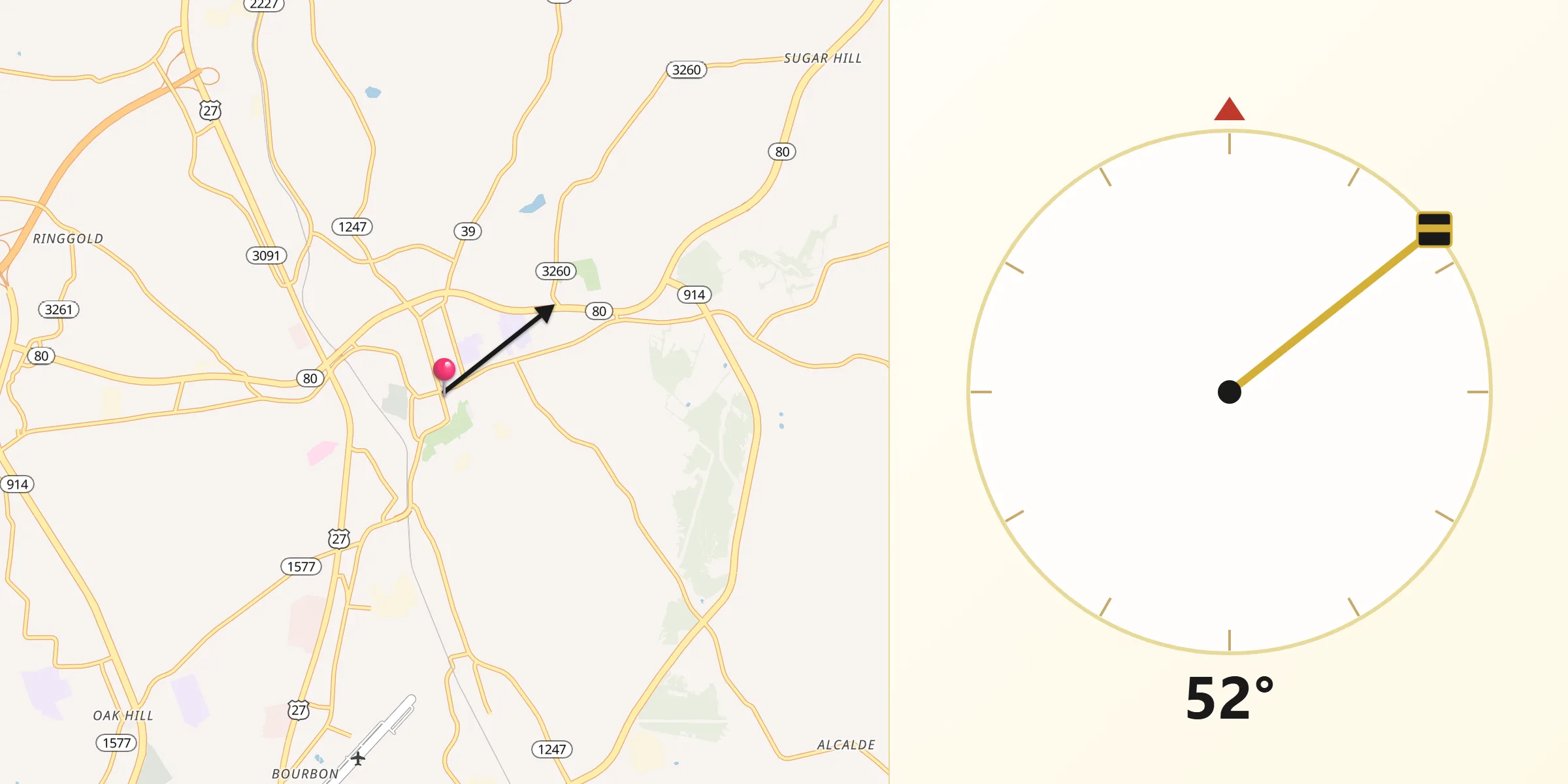 Qibla Direction from Somerset