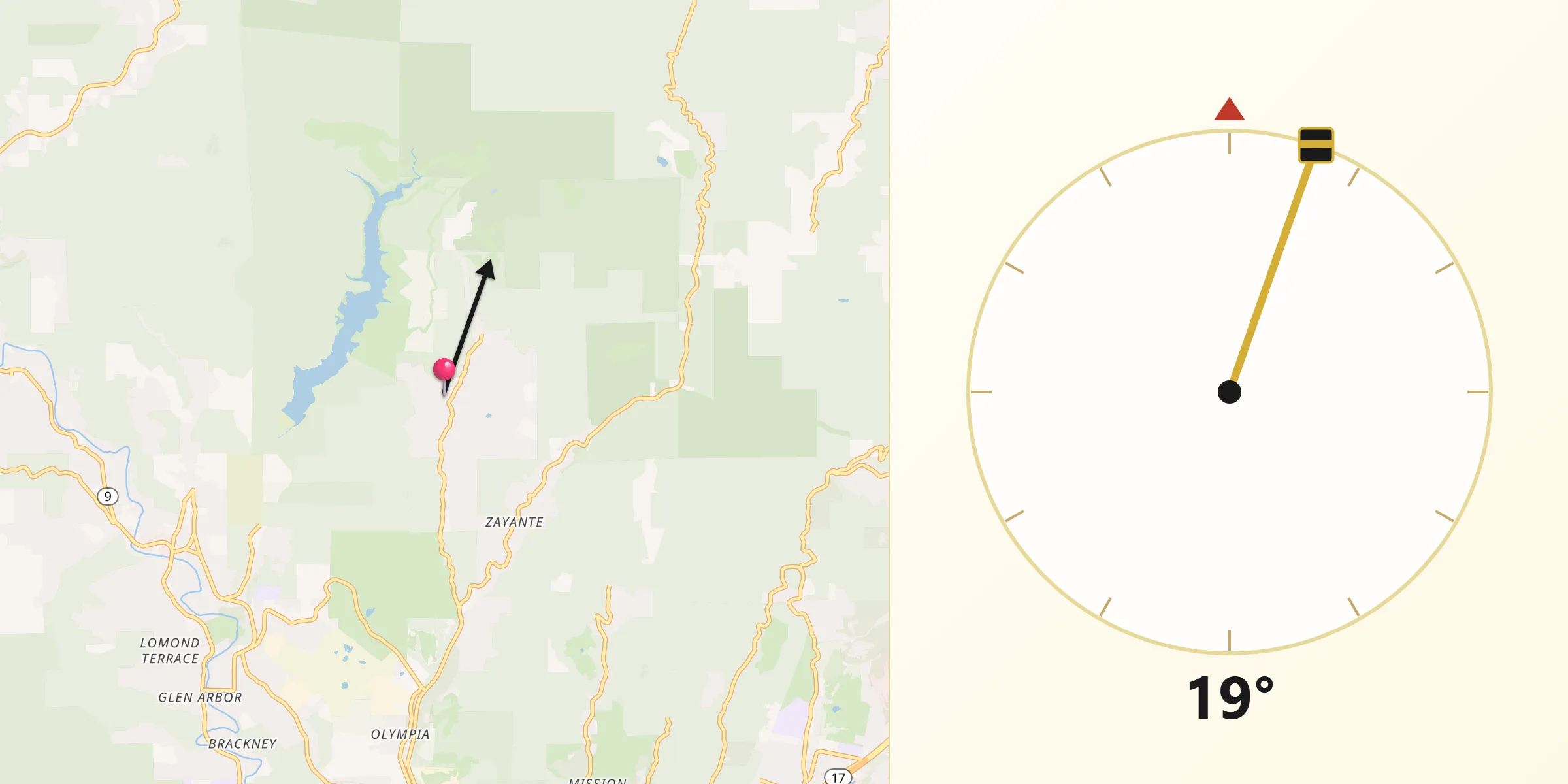 Qibla Direction from Lompico