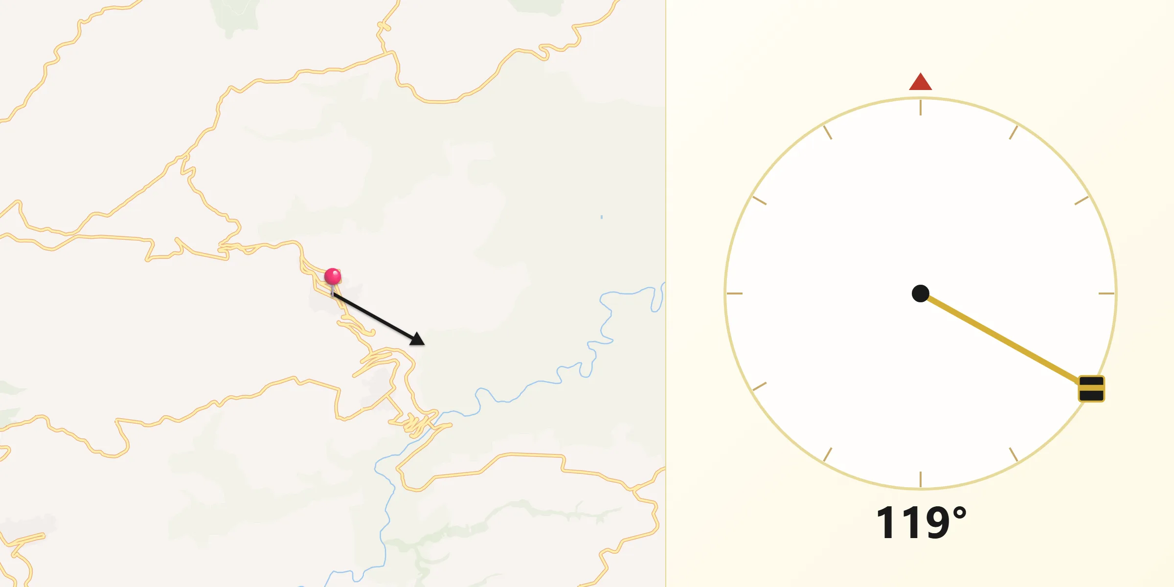 Direzione della Qibla da Ferla