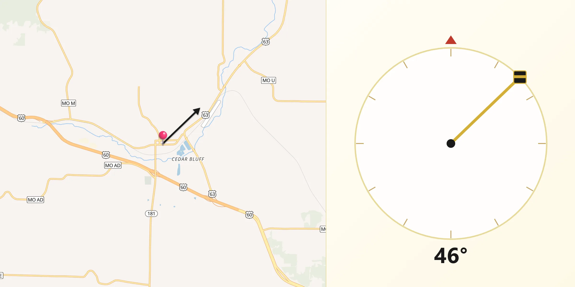 Qibla Direction from Cabool