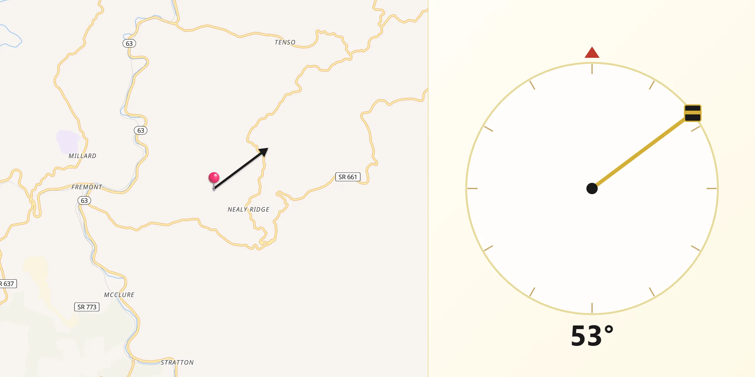 Qibla Direction from Dickenson