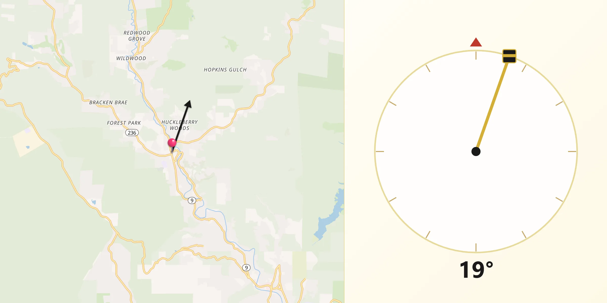 Qibla Direction from Boulder Creek