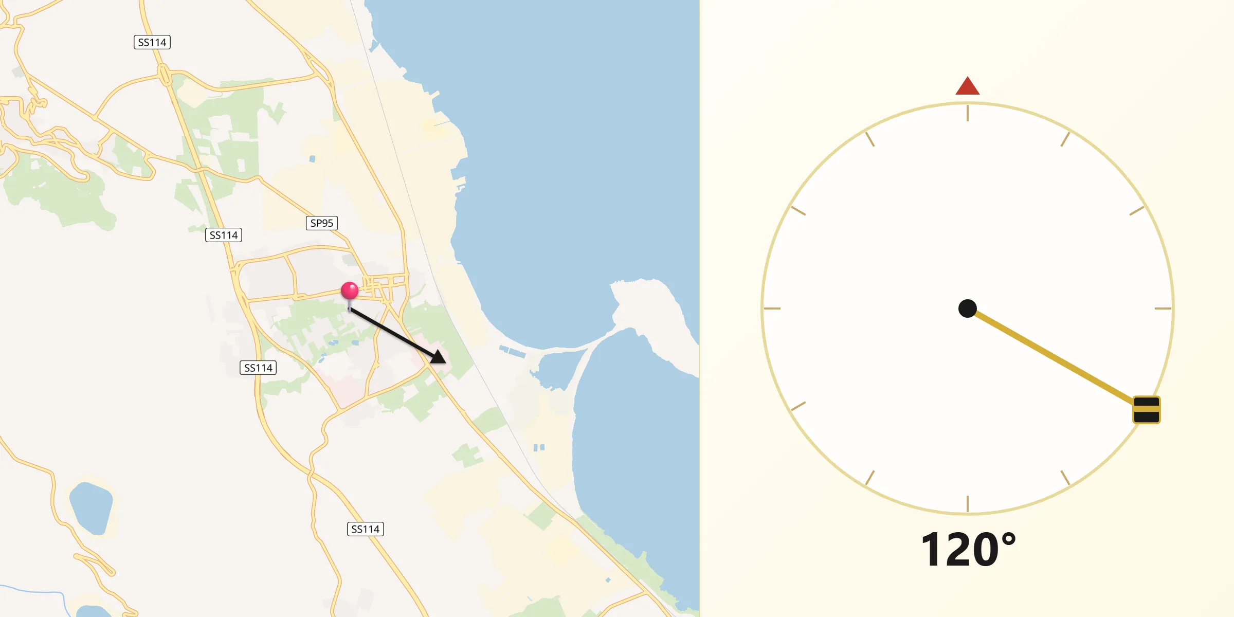 Direzione della Qibla da Priolo Gargallo