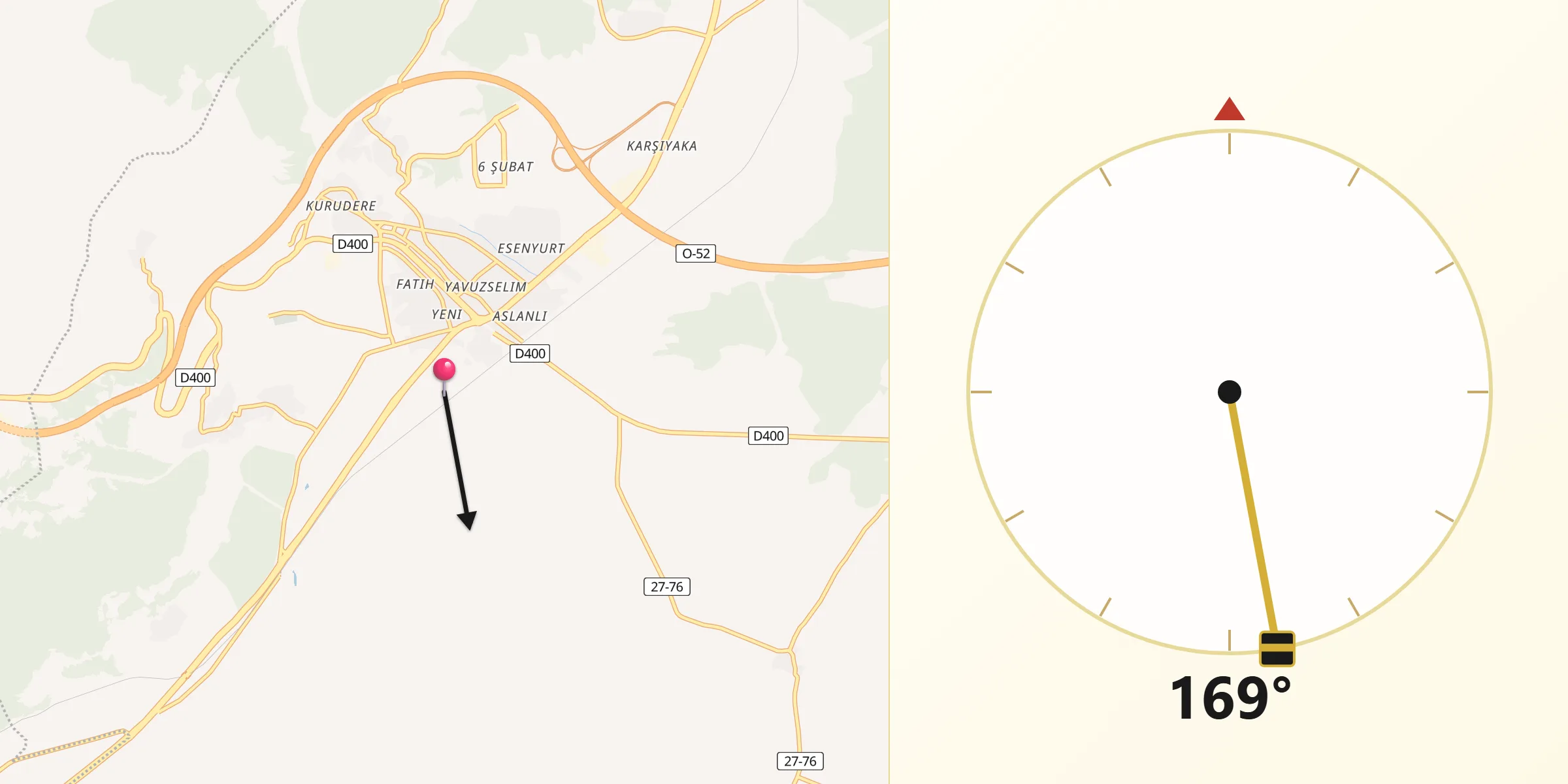 Nurdağı şehrinden Kıble Yönü