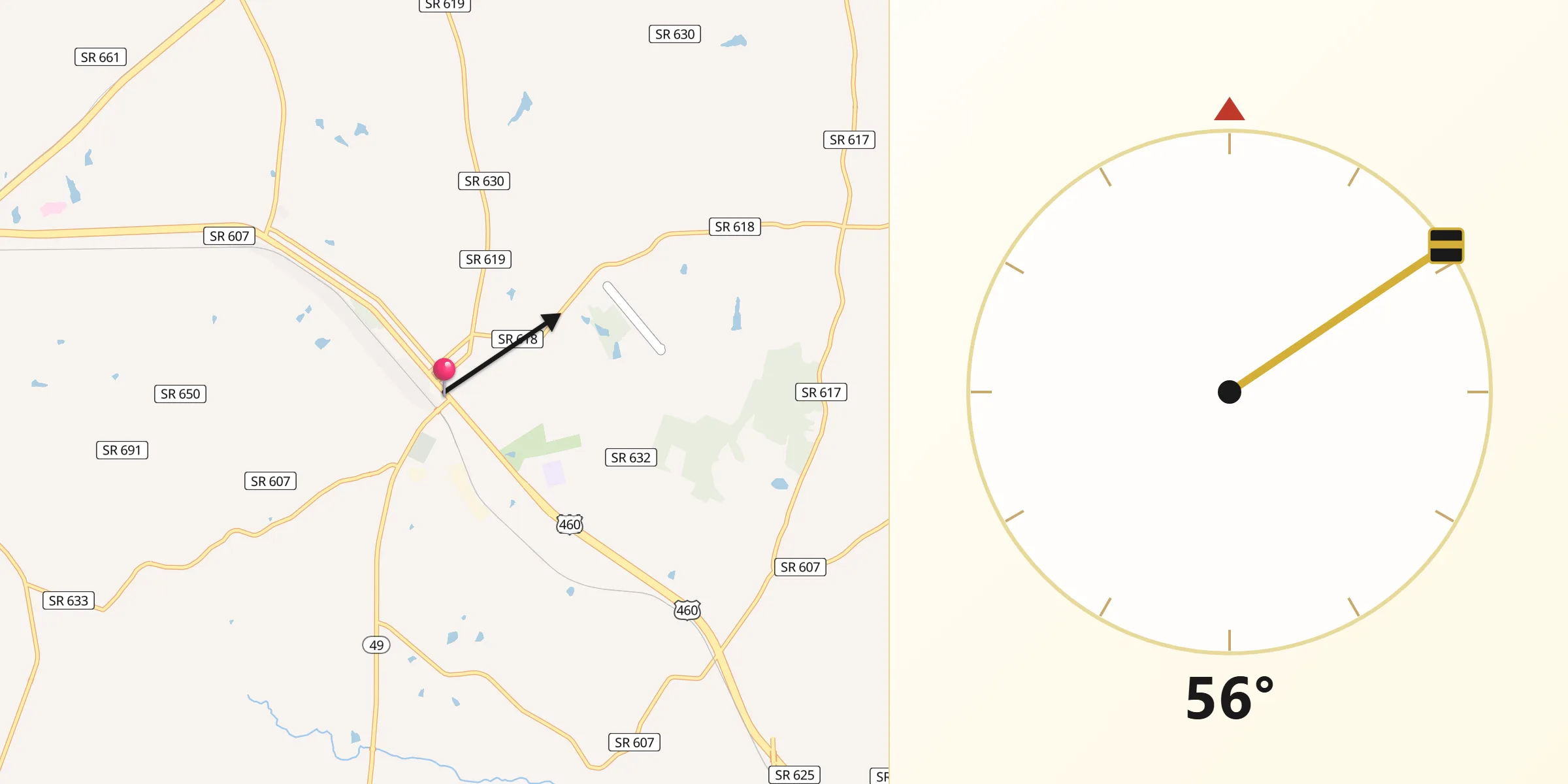 Qibla Direction from Crewe