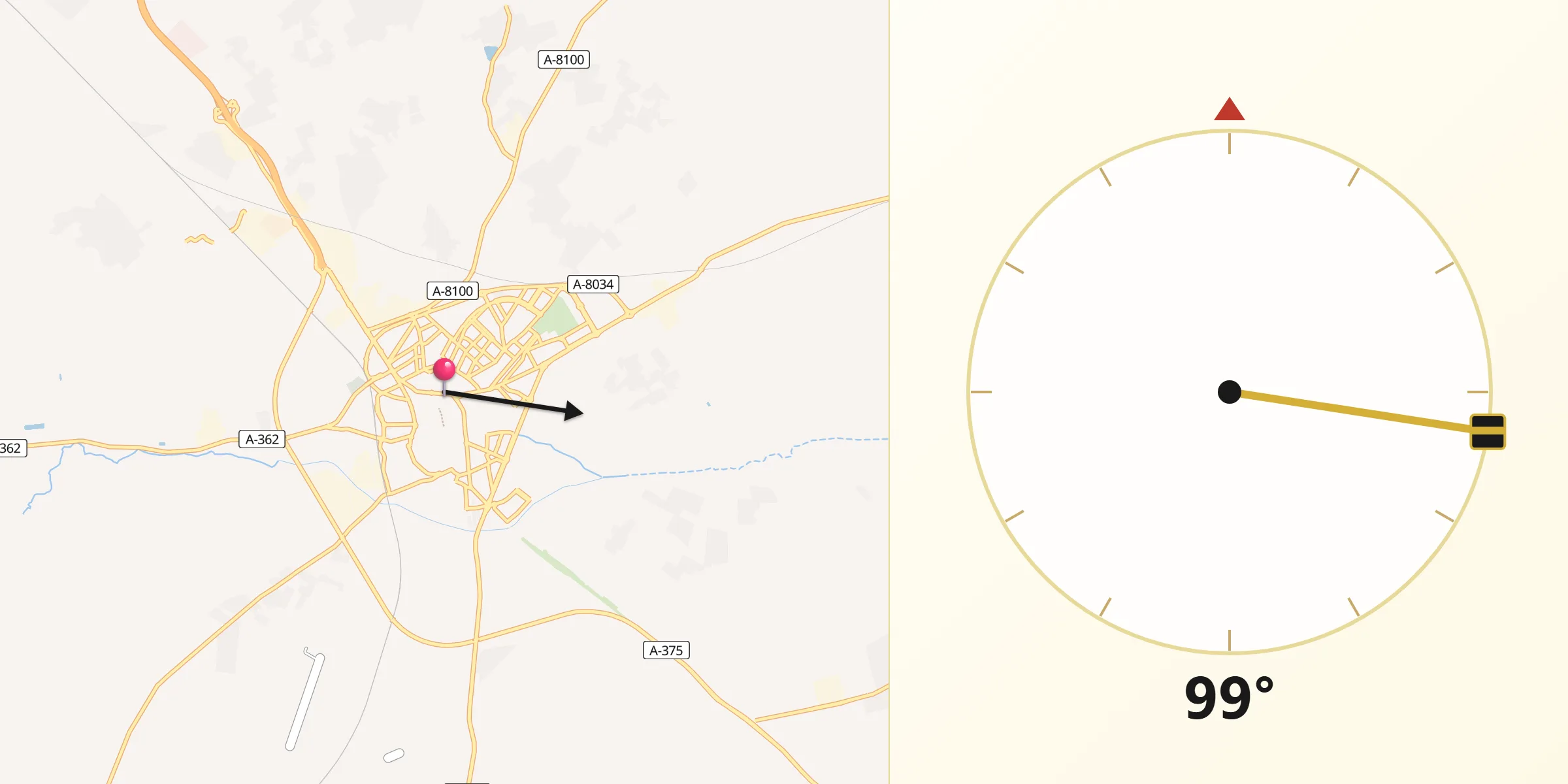 Dirección de la Qibla desde Utrera