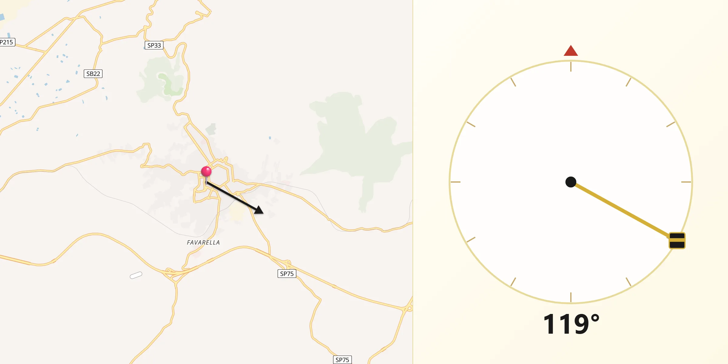 Direzione della Qibla da Grammichele