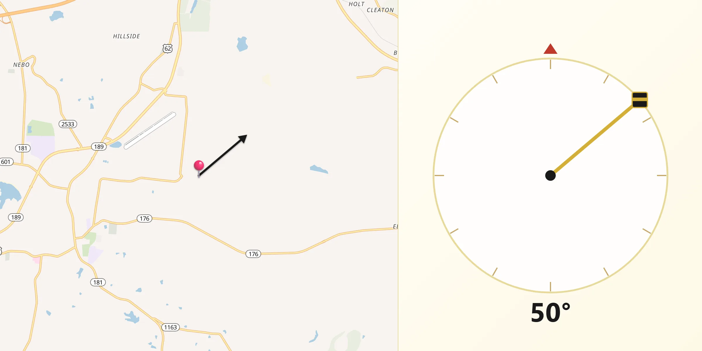 Qibla Direction from Muhlenberg