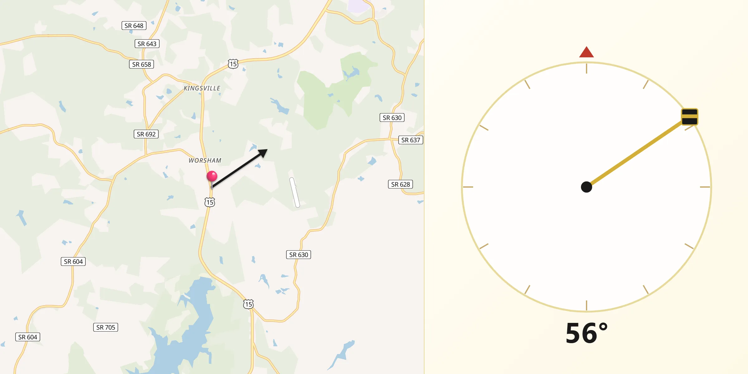 Qibla Direction from Prince Edward
