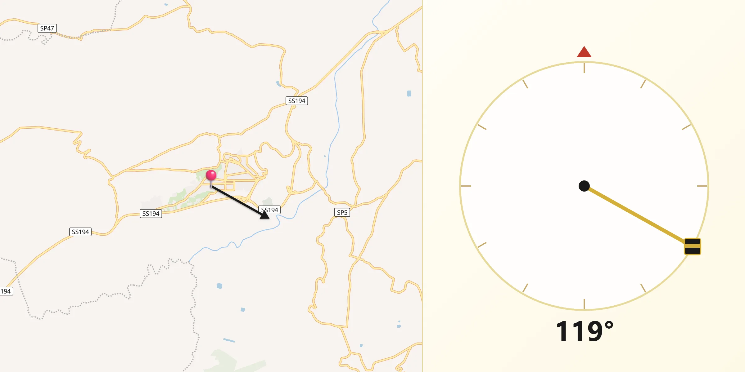 Direzione della Qibla da Francofonte